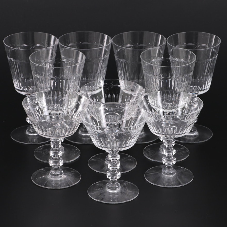 Vine Motif Wine Glasses and Champagne Coupes