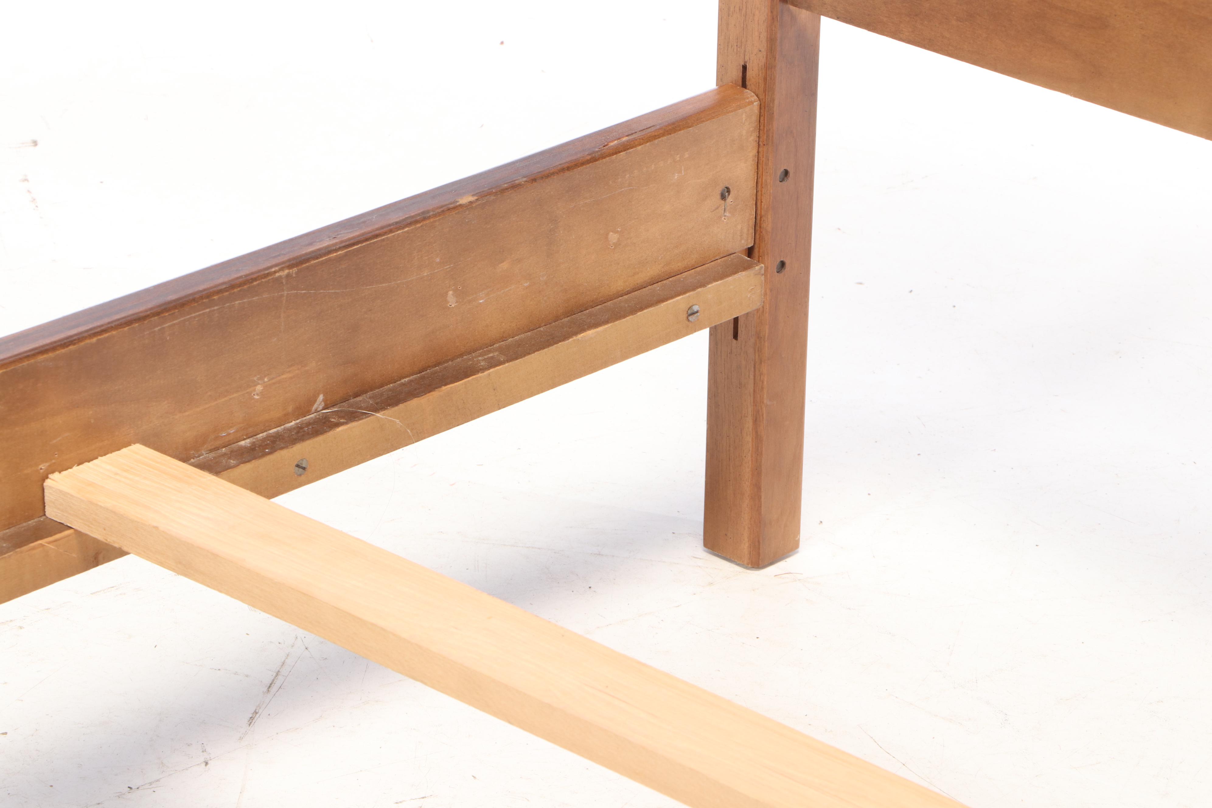 Thomasville "Tamerlane" Asian Modern Pecan Full Size Bed Frame, Mid-20th Century