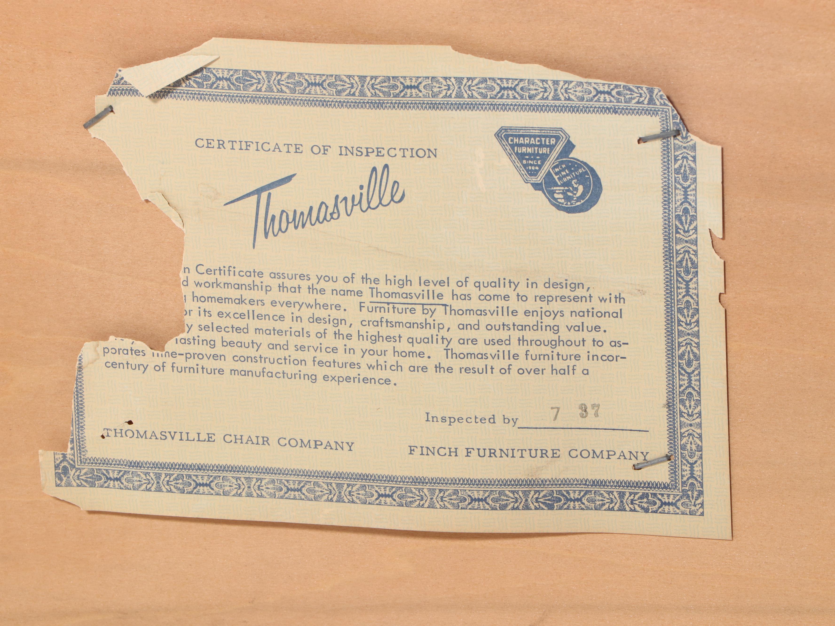 Thomasville "Tamerlane" Asian Modern Pecan Full Size Bed Frame, Mid-20th Century