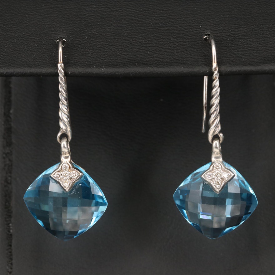 David Yurman Topaz and Diamond Earrings