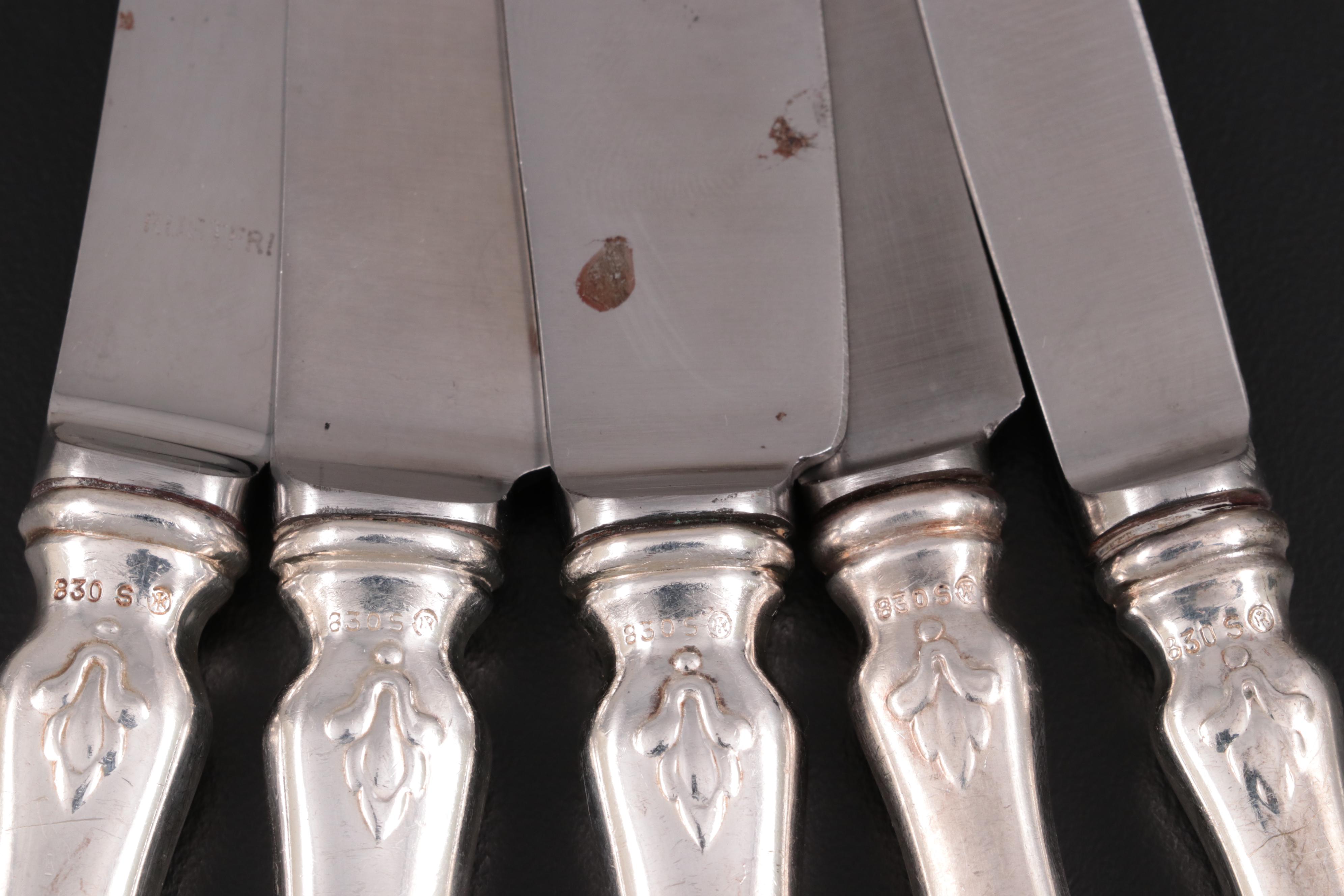 Ottar Hval Norwegian 800 Silver Equestrian Themed Flatware and Serving Utensils