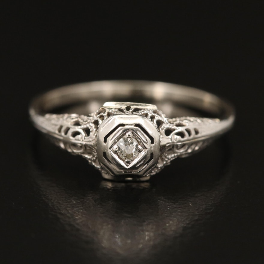 Edwardian 14K Diamond Ring