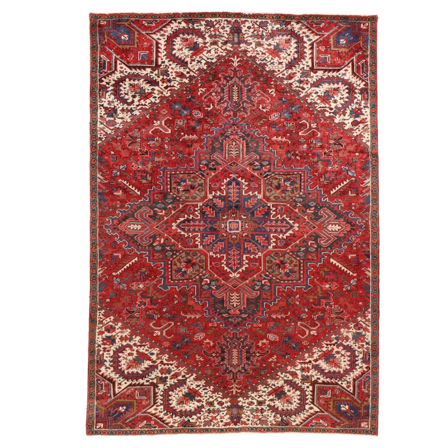 7'10 x 11'7 Hand-Knotted Persian Heriz Room Sized Rug