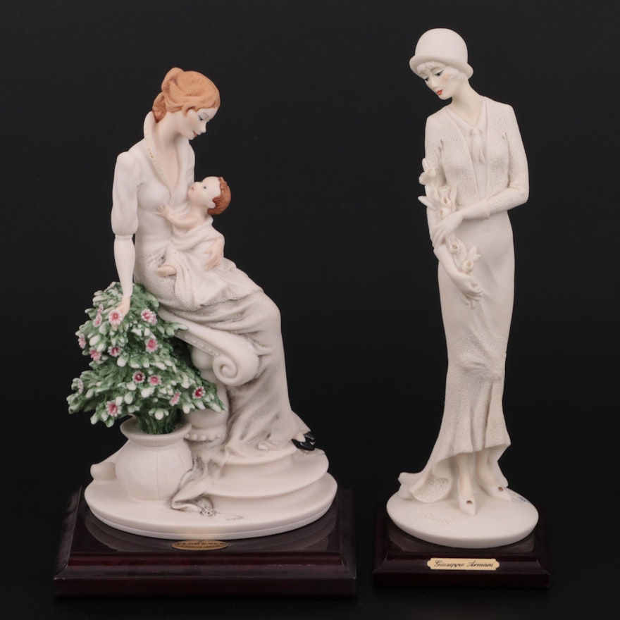 Giuseppe Armani "Maternity with Flowers" and "Lady with Flowers" Figurines