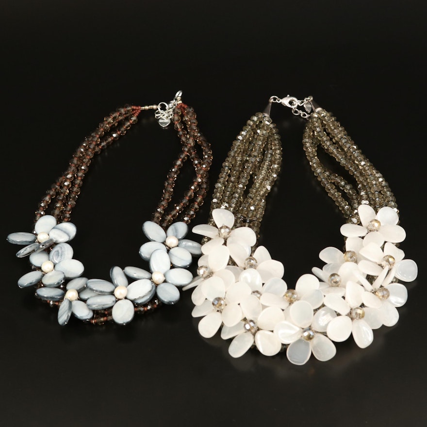 Nakamol Chicago Floral Multi-Strand Bib Necklaces