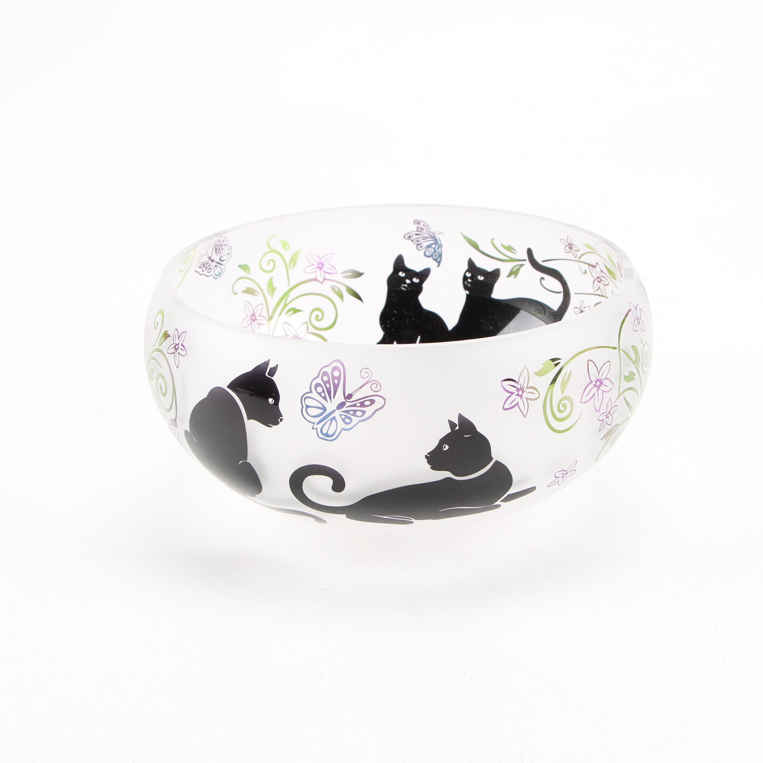 Lenox "Our Purrfect Princess" Figurines with "Black Cats and Butterflies" Bowl