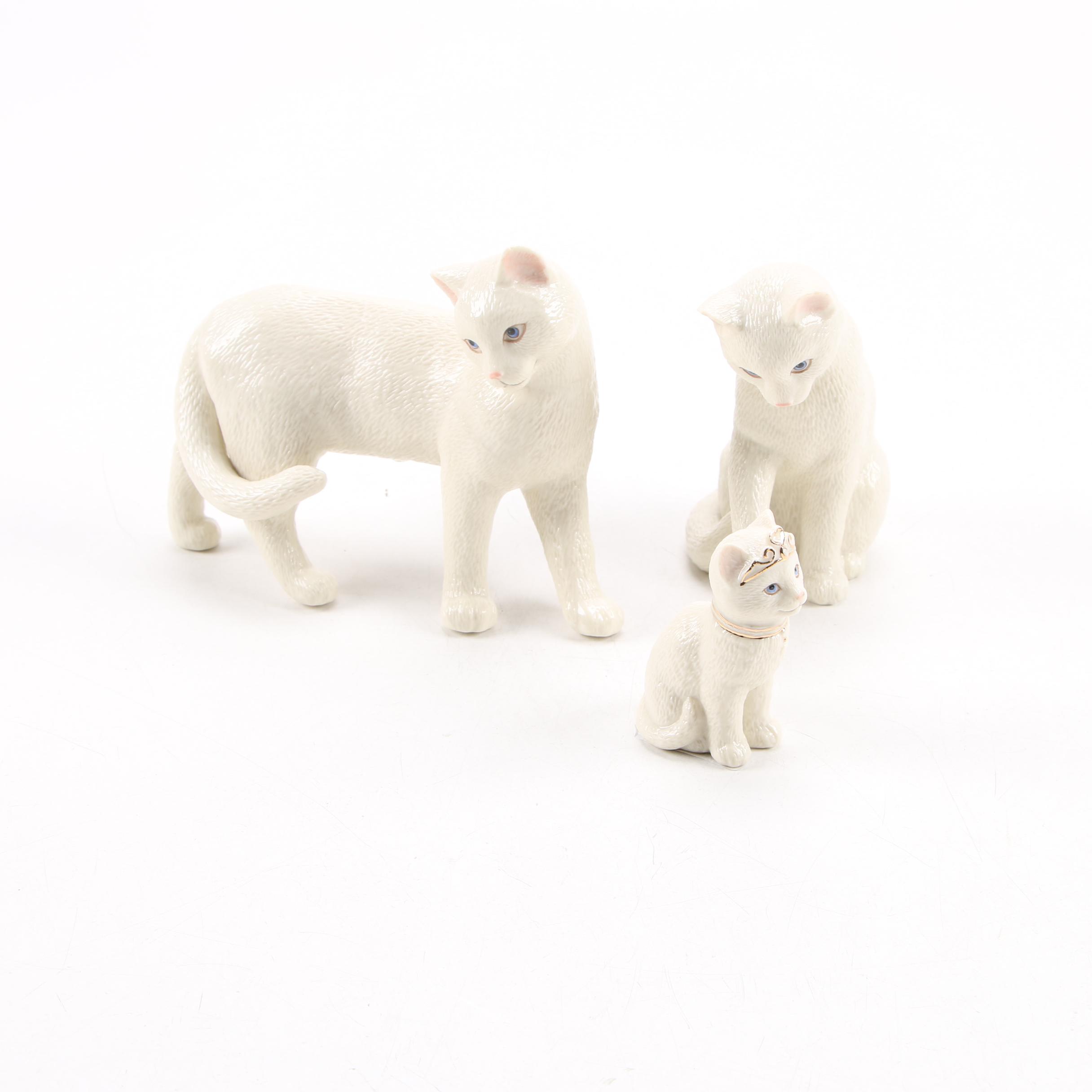 Lenox "Our Purrfect Princess" Figurines with "Black Cats and Butterflies" Bowl