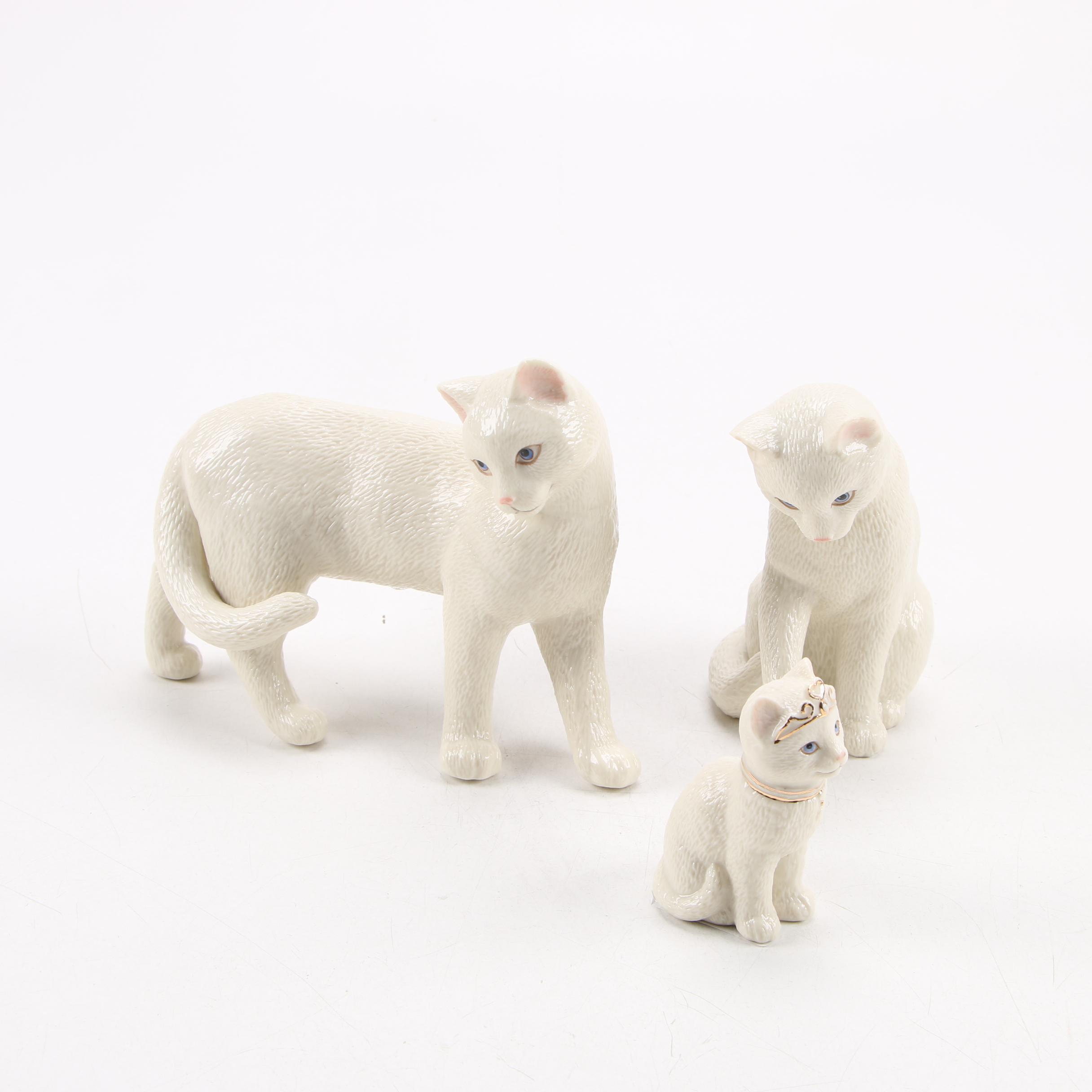 Lenox "Our Purrfect Princess" Figurines with "Black Cats and Butterflies" Bowl