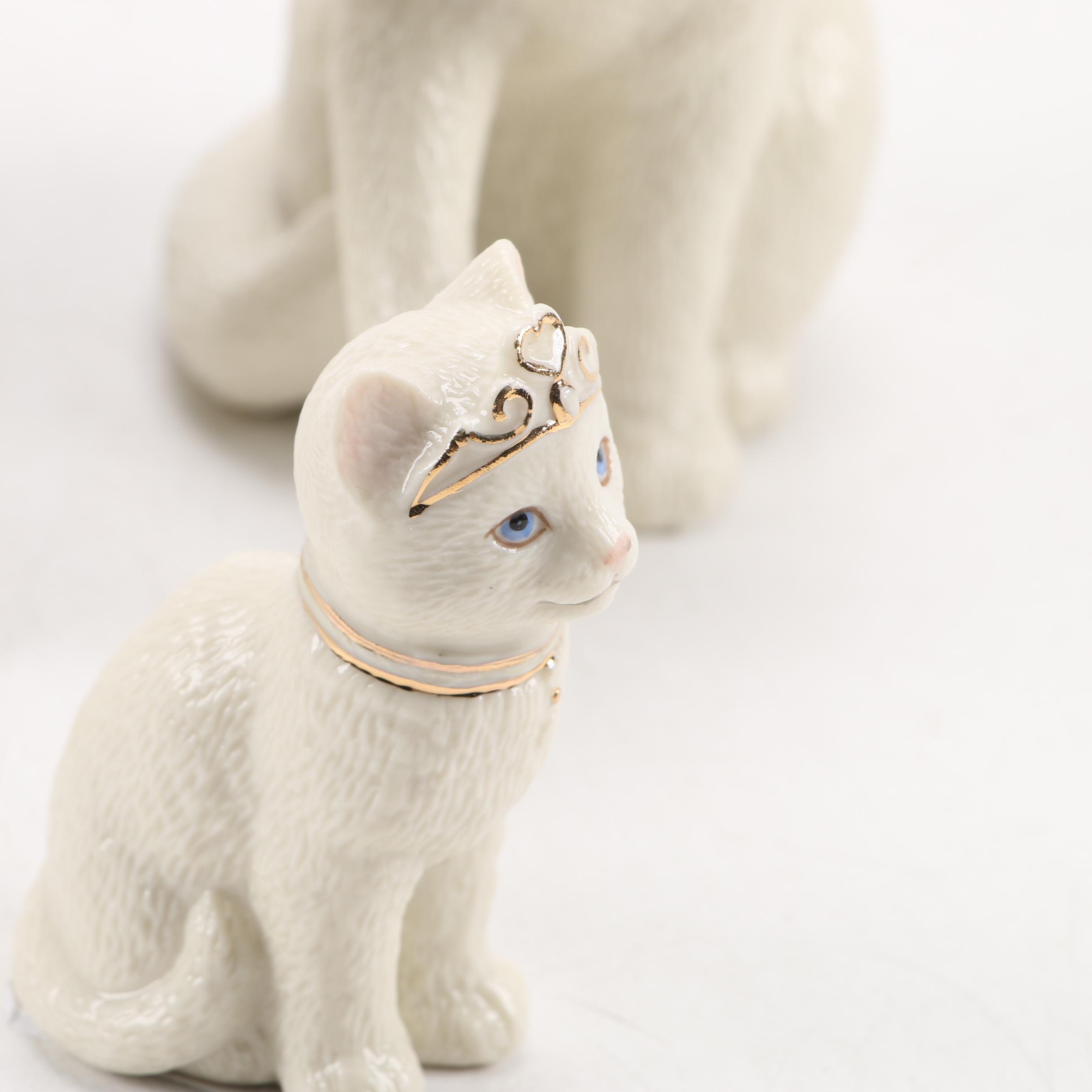 Lenox "Our Purrfect Princess" Figurines with "Black Cats and Butterflies" Bowl