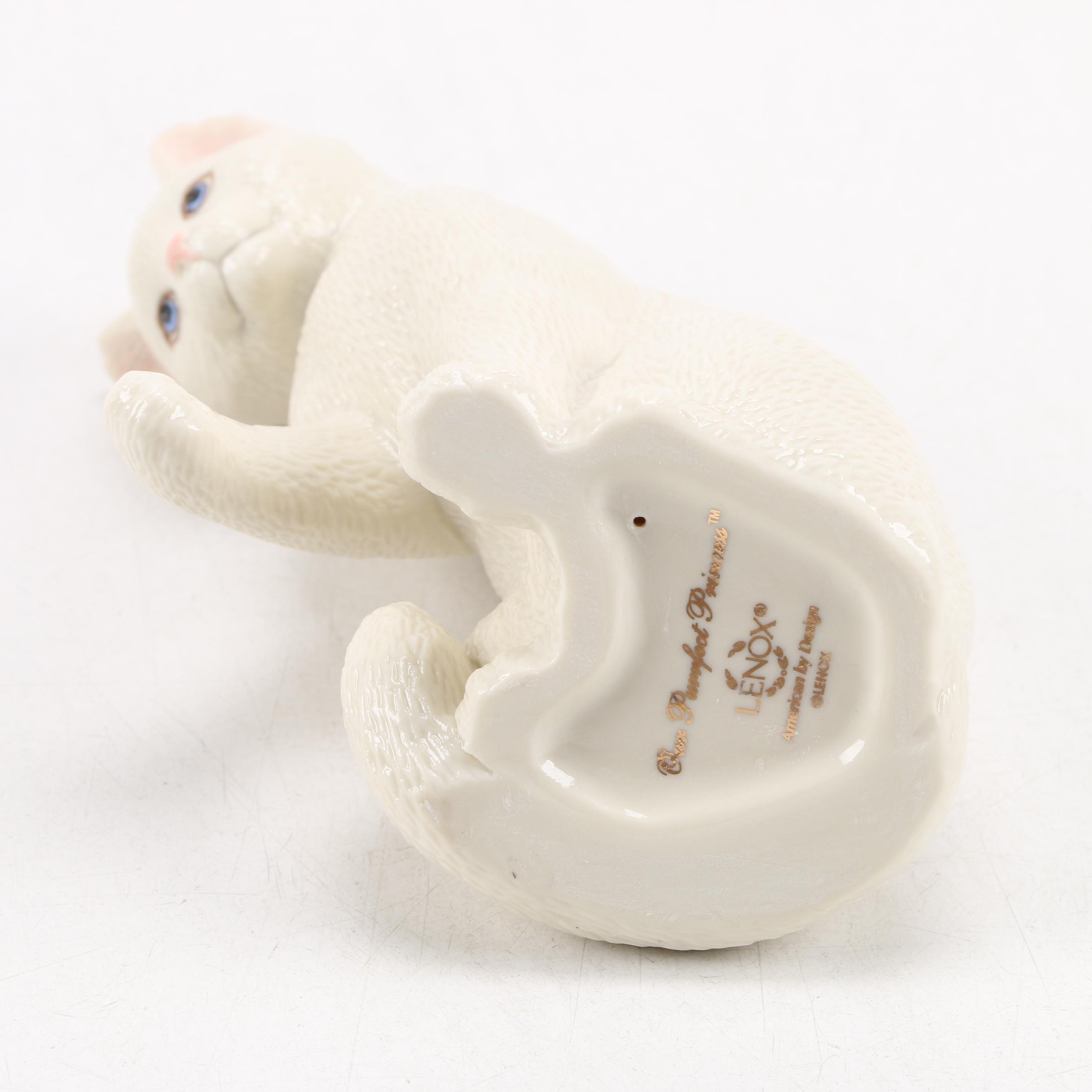 Lenox "Our Purrfect Princess" Figurines with "Black Cats and Butterflies" Bowl