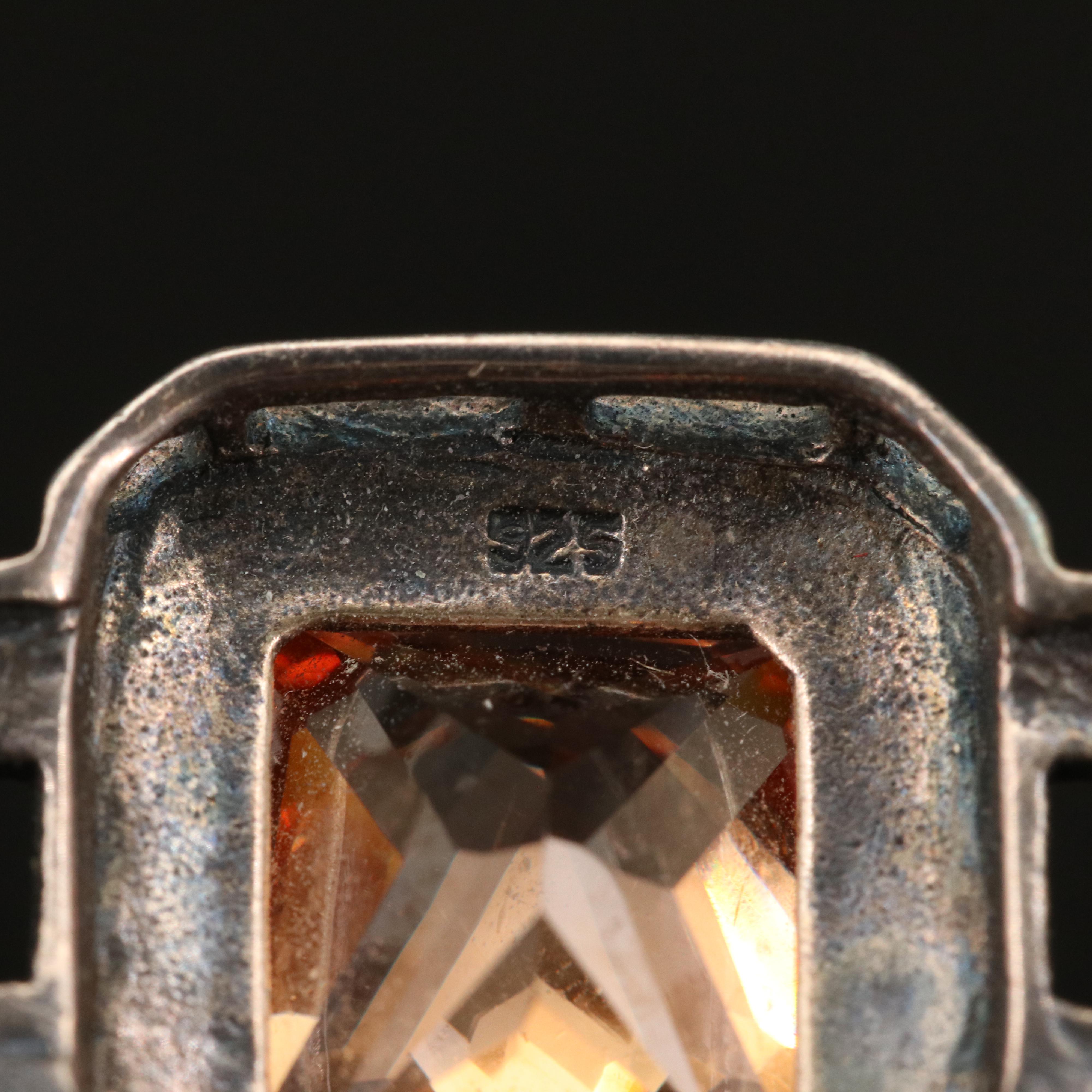 Art Deco Inspired Sterling, Marcasite and Cubic Zirconia Bracelet