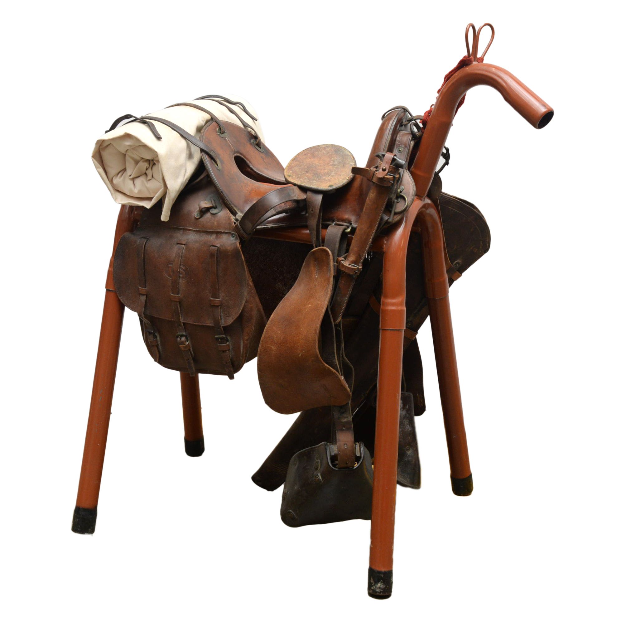 US Army Cavalry McClellan Leather Saddle and Accessories, Early 20th Century
