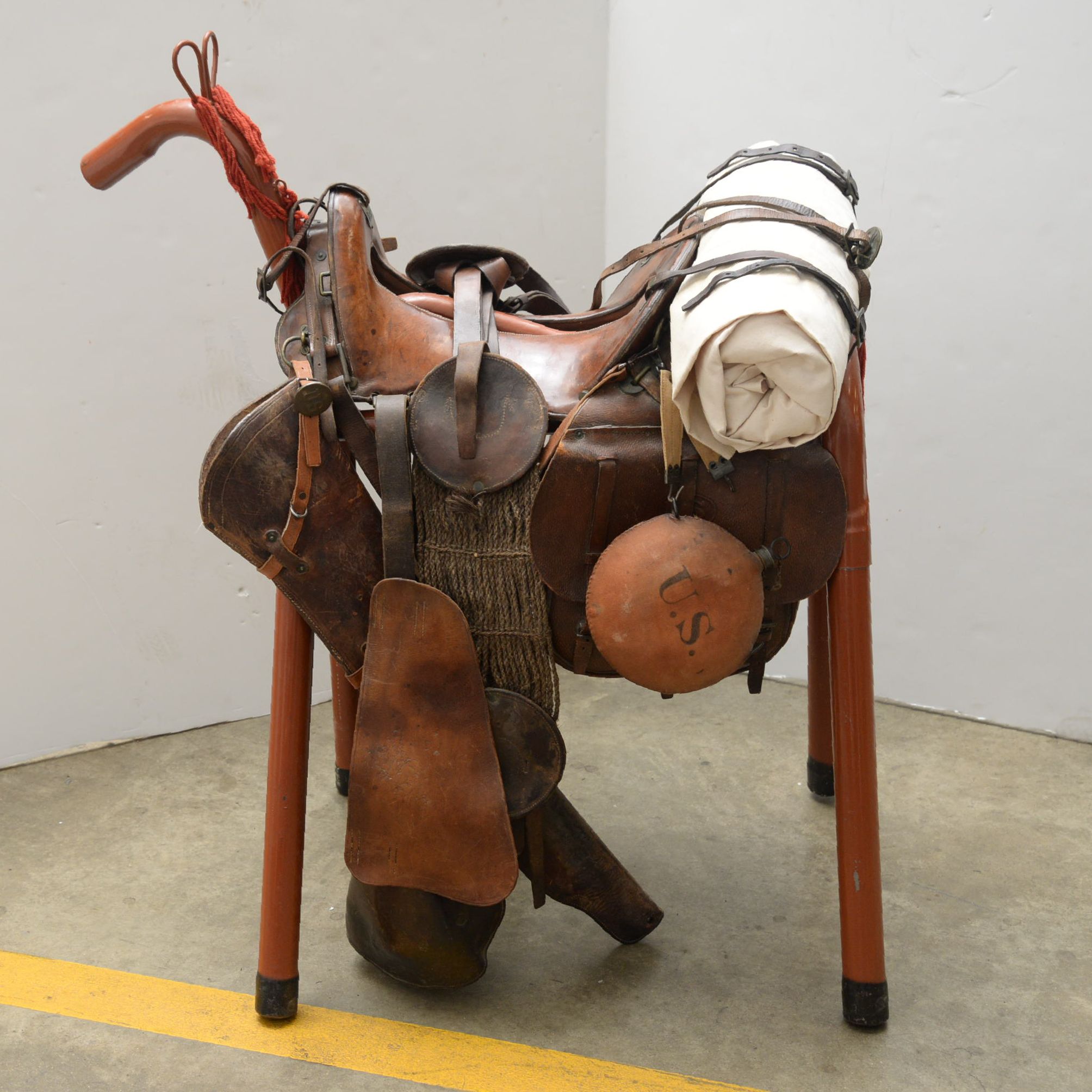 US Army Cavalry McClellan Leather Saddle and Accessories, Early 20th Century