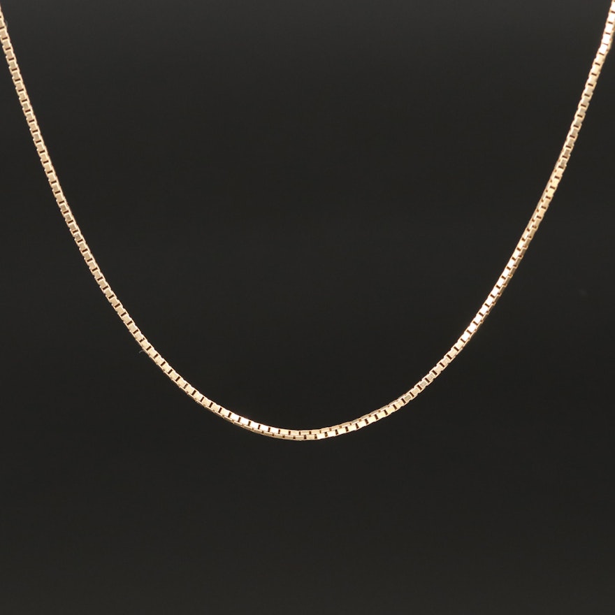 Italian 14K Box Chain Necklace