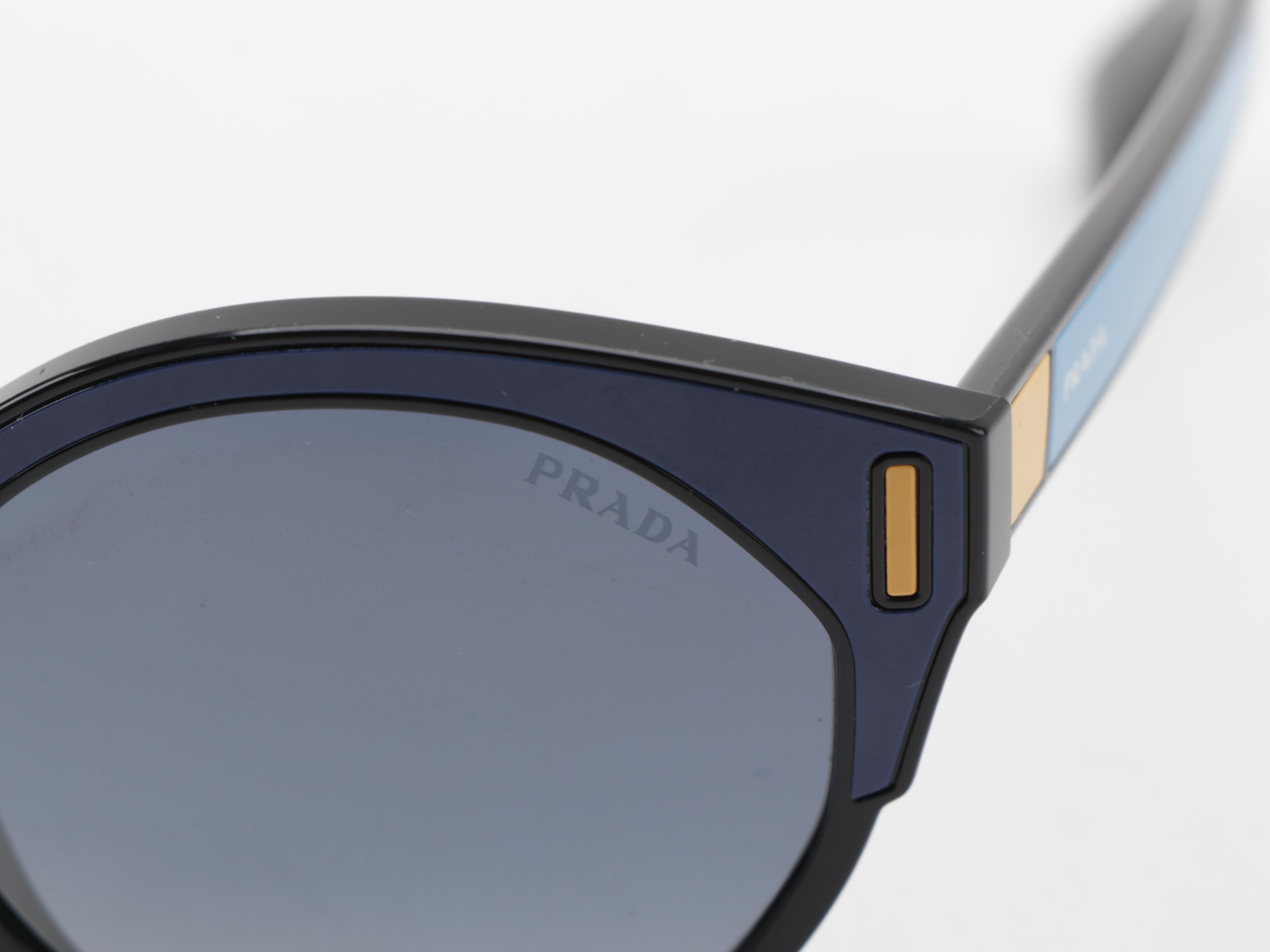 Prada SPR03U Blue Modified Cat Eye Sunglasses