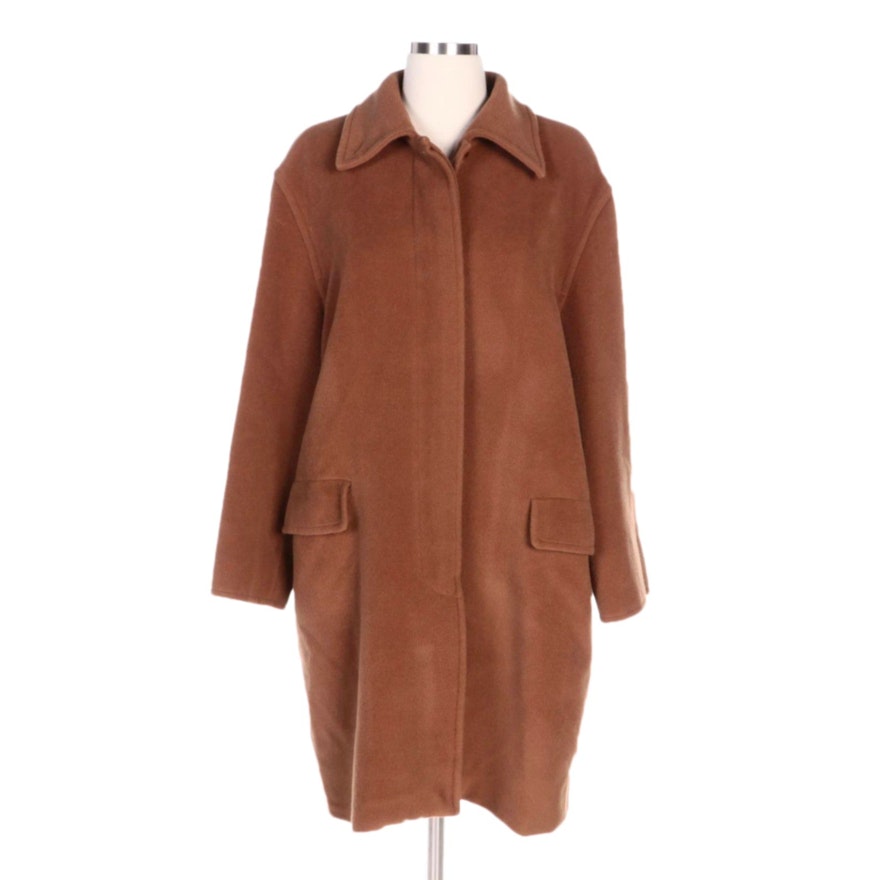 Max Mara Camel Wool and Cashmere Blend Coat