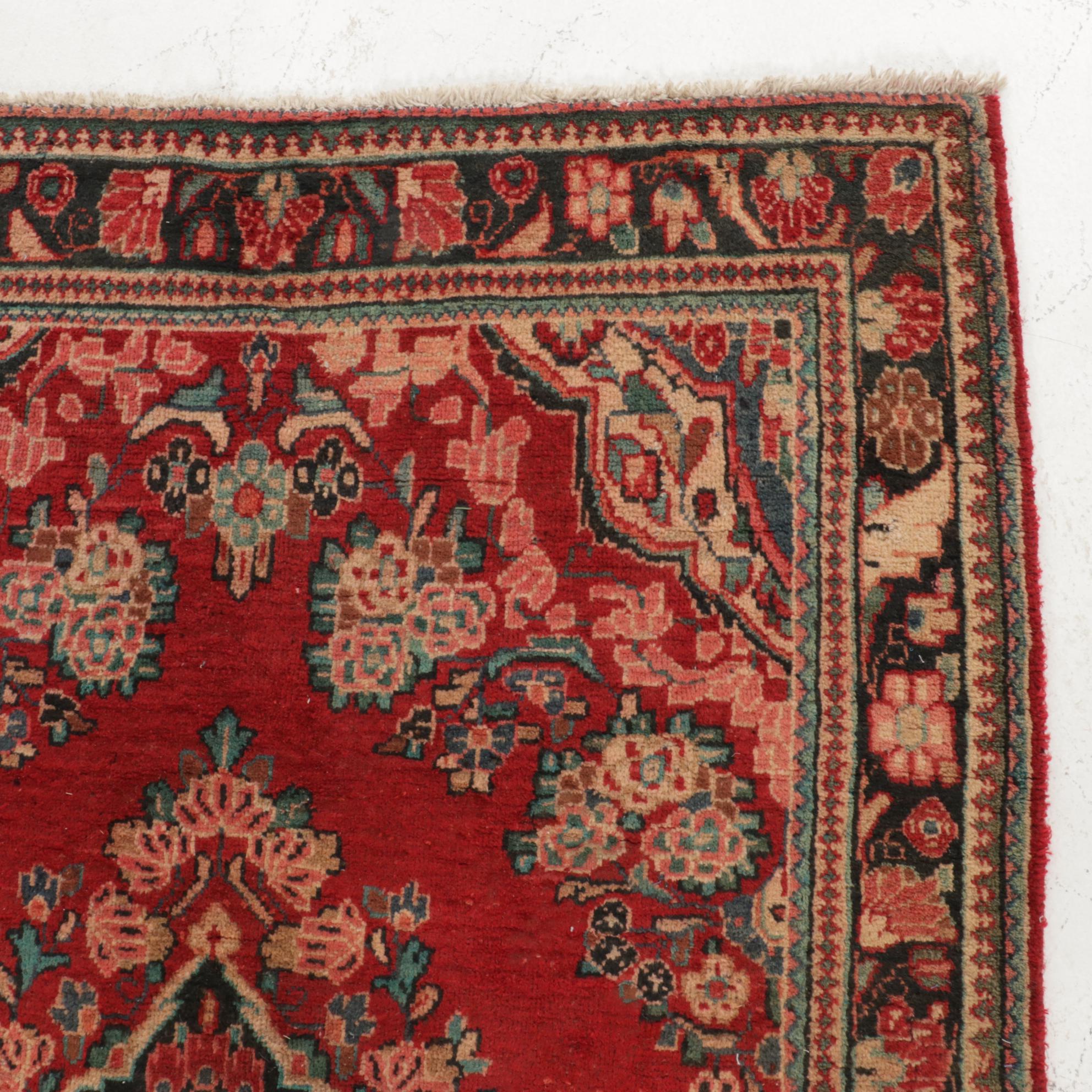 4'3 x 6'7 Hand-Knotted Persian Mahal Rug, 1930s