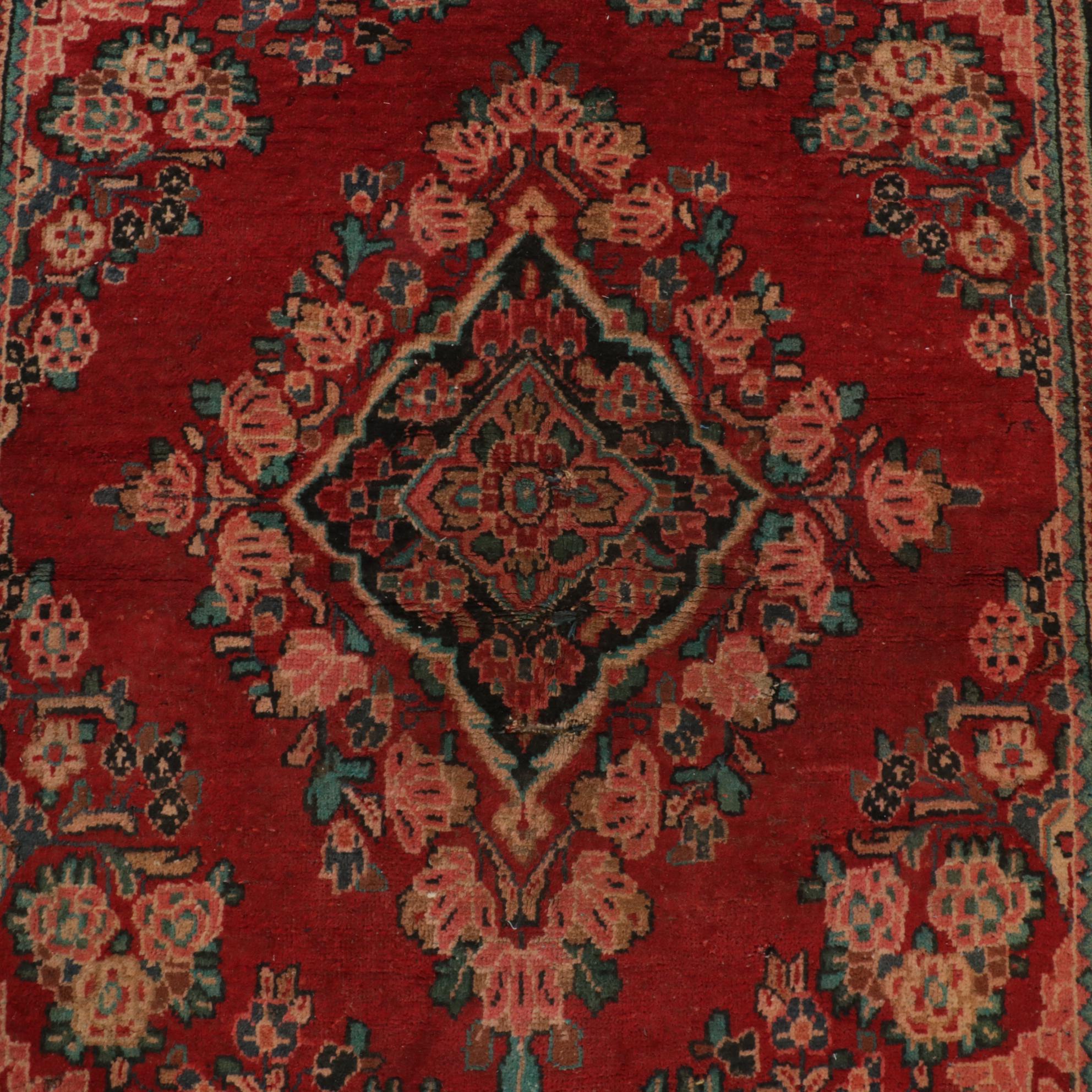 4'3 x 6'7 Hand-Knotted Persian Mahal Rug, 1930s