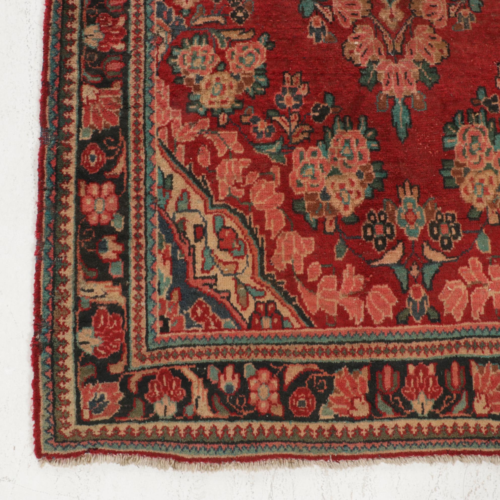 4'3 x 6'7 Hand-Knotted Persian Mahal Rug, 1930s