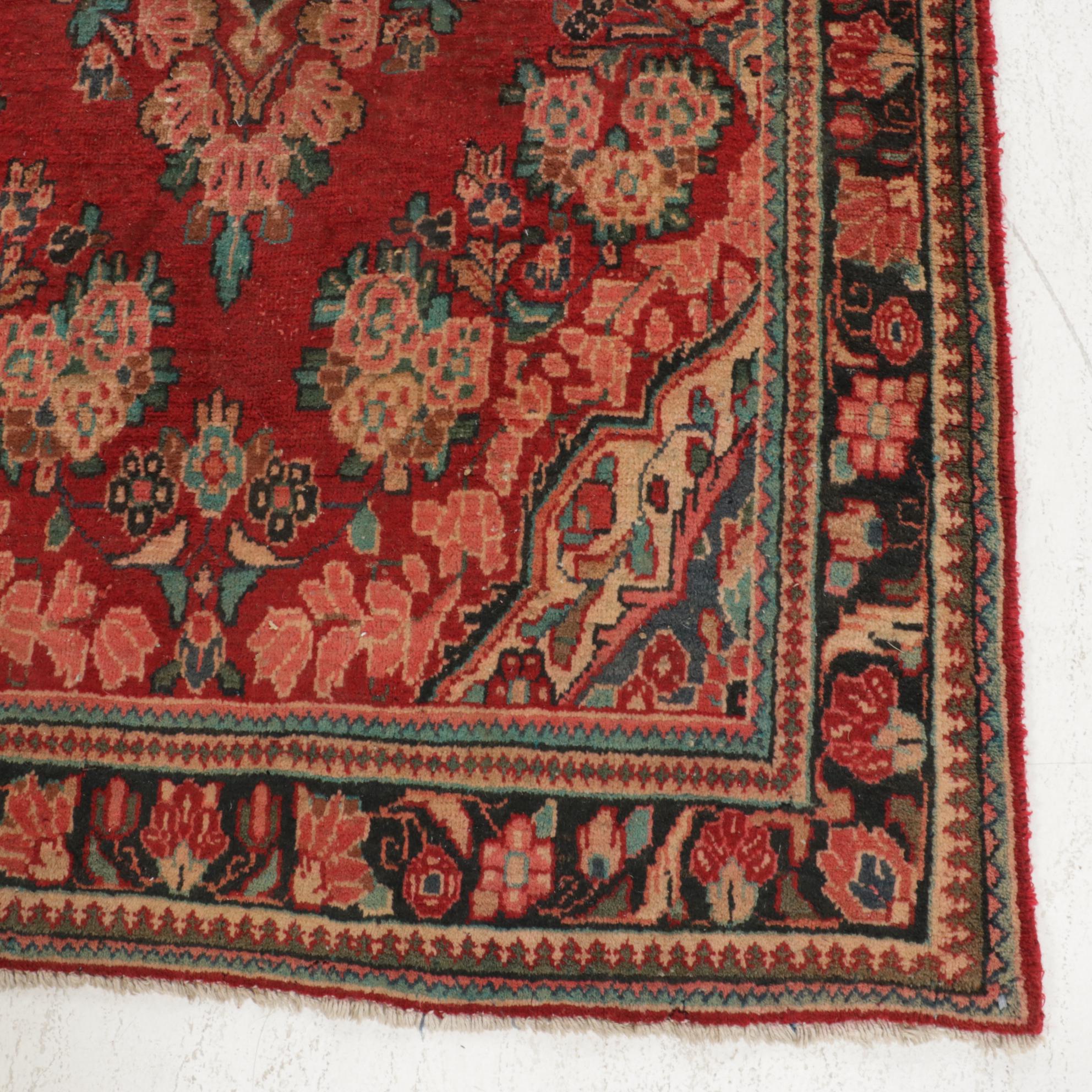 4'3 x 6'7 Hand-Knotted Persian Mahal Rug, 1930s