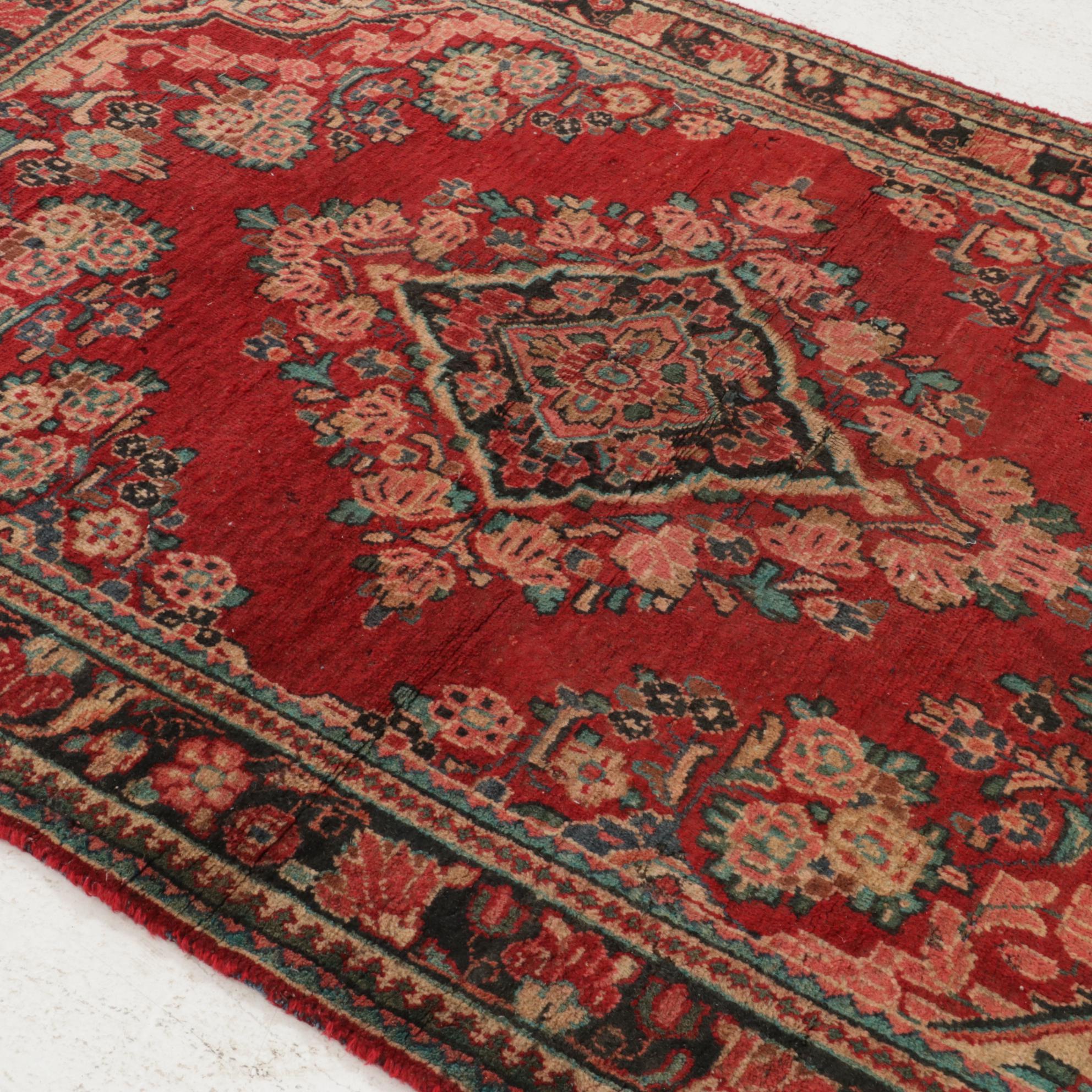 4'3 x 6'7 Hand-Knotted Persian Mahal Rug, 1930s