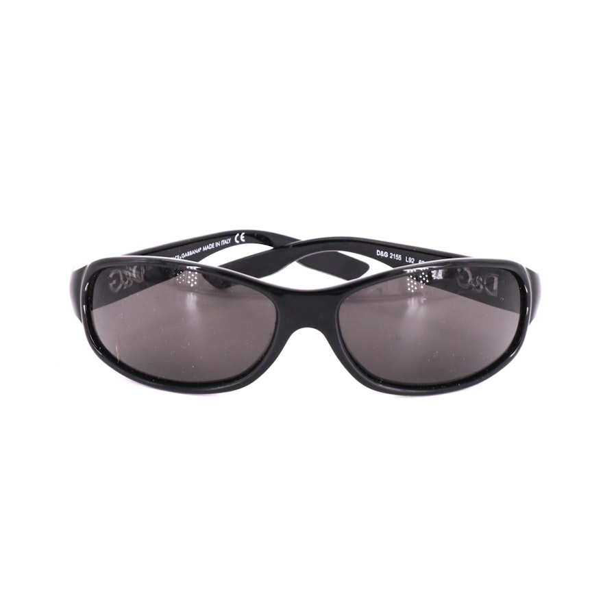 D&G 2155 Black Rectangular Frames with Branded Temples and Case