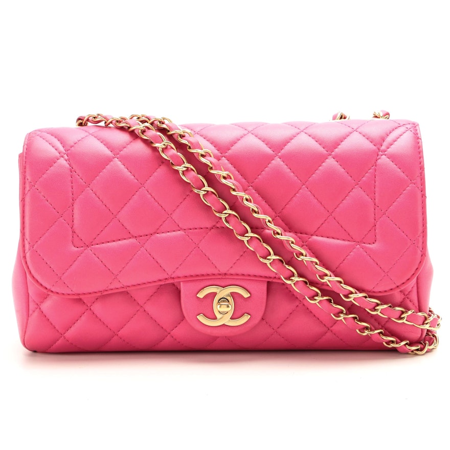 Chanel Diana Medium Classic Flap Bag in Pink Quilted Lambskin Leather