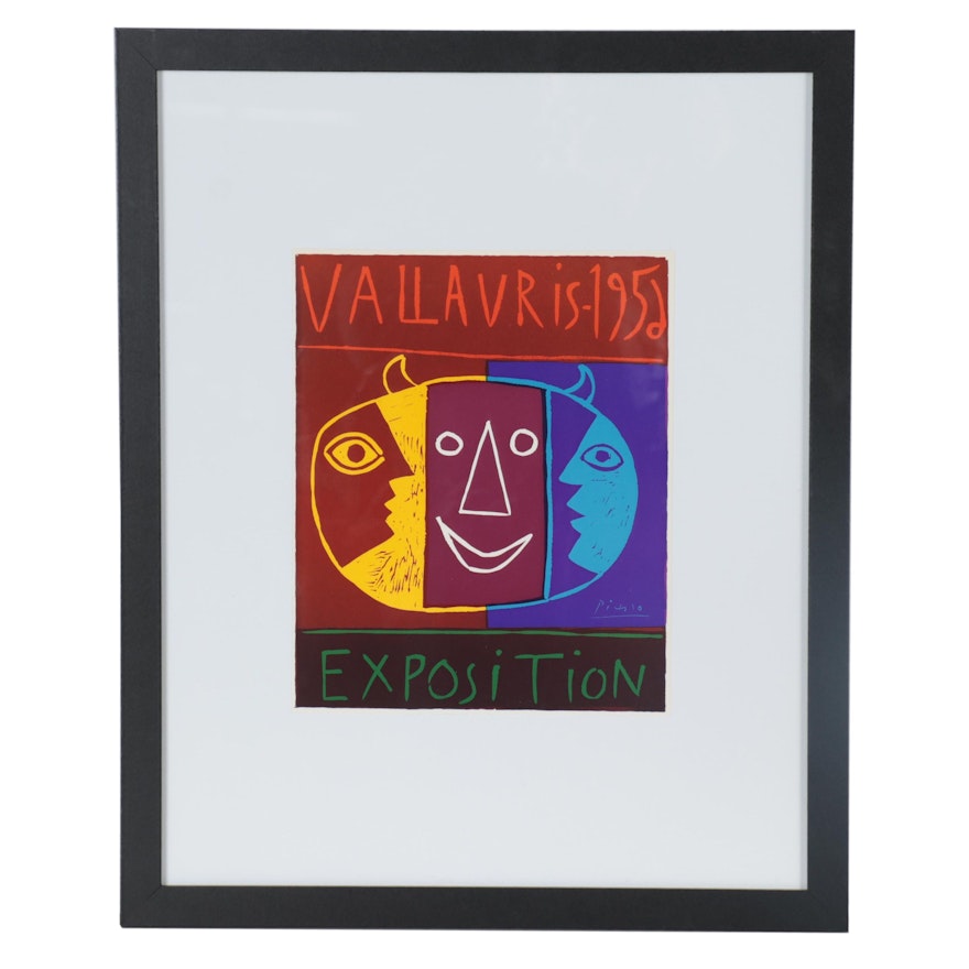 Offset Lithograph Poster after Pablo Picasso "Vallauris - 1956 Exposition"