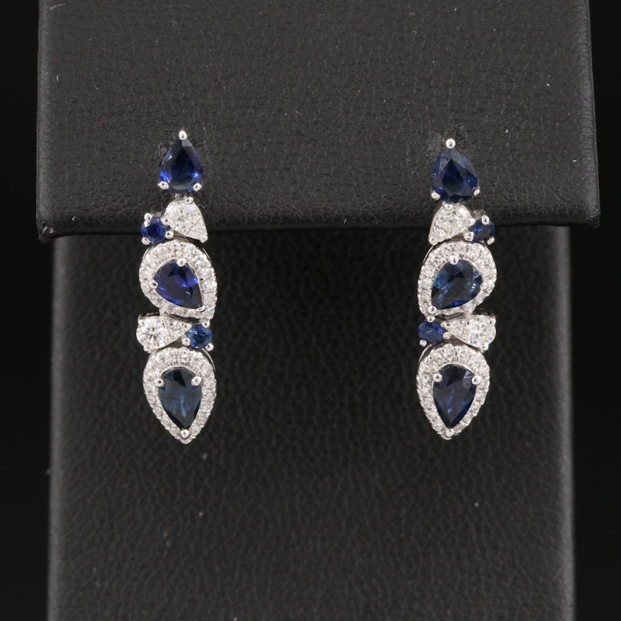 EFFY 14K Sapphire and Diamond Earrings