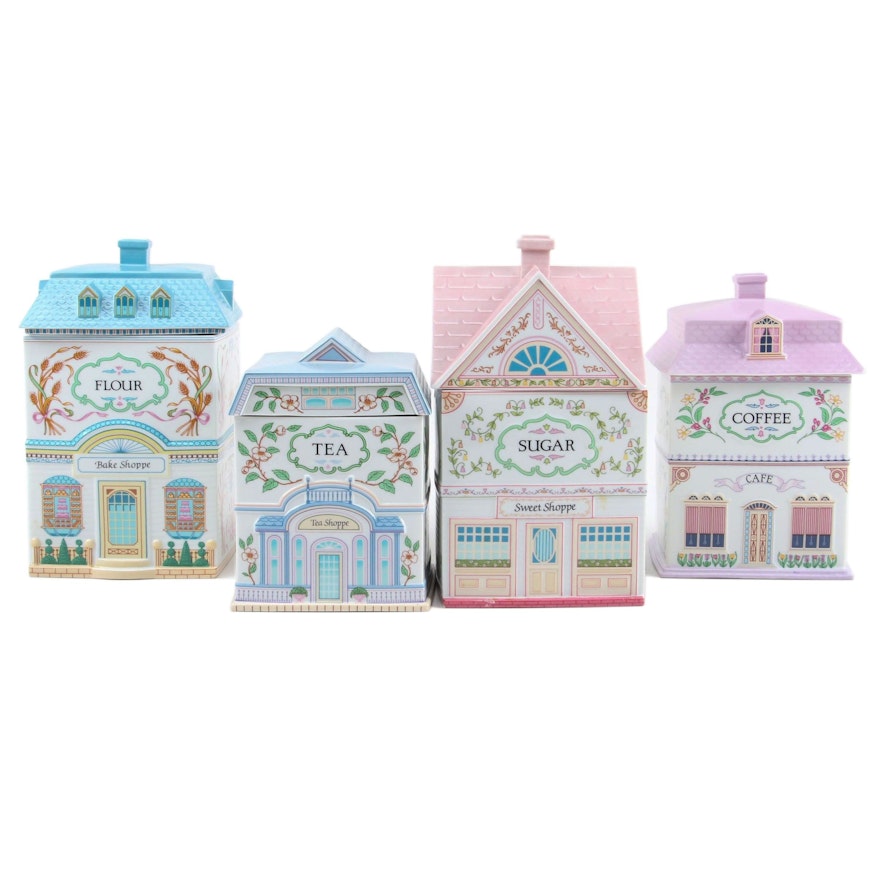 The Lenox Village "Tea Shoppe" and Other Porcelain Cottage Canisters