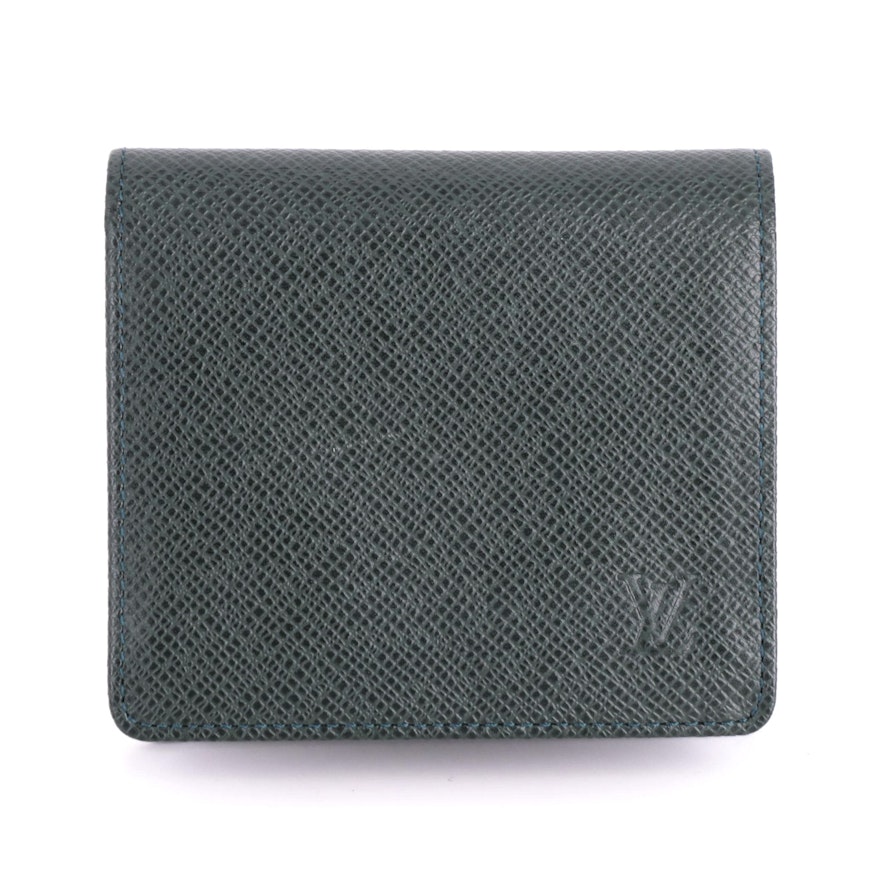 Louis Vuitton Porte-Billets Wallet in Epicea Green Taïga Leather