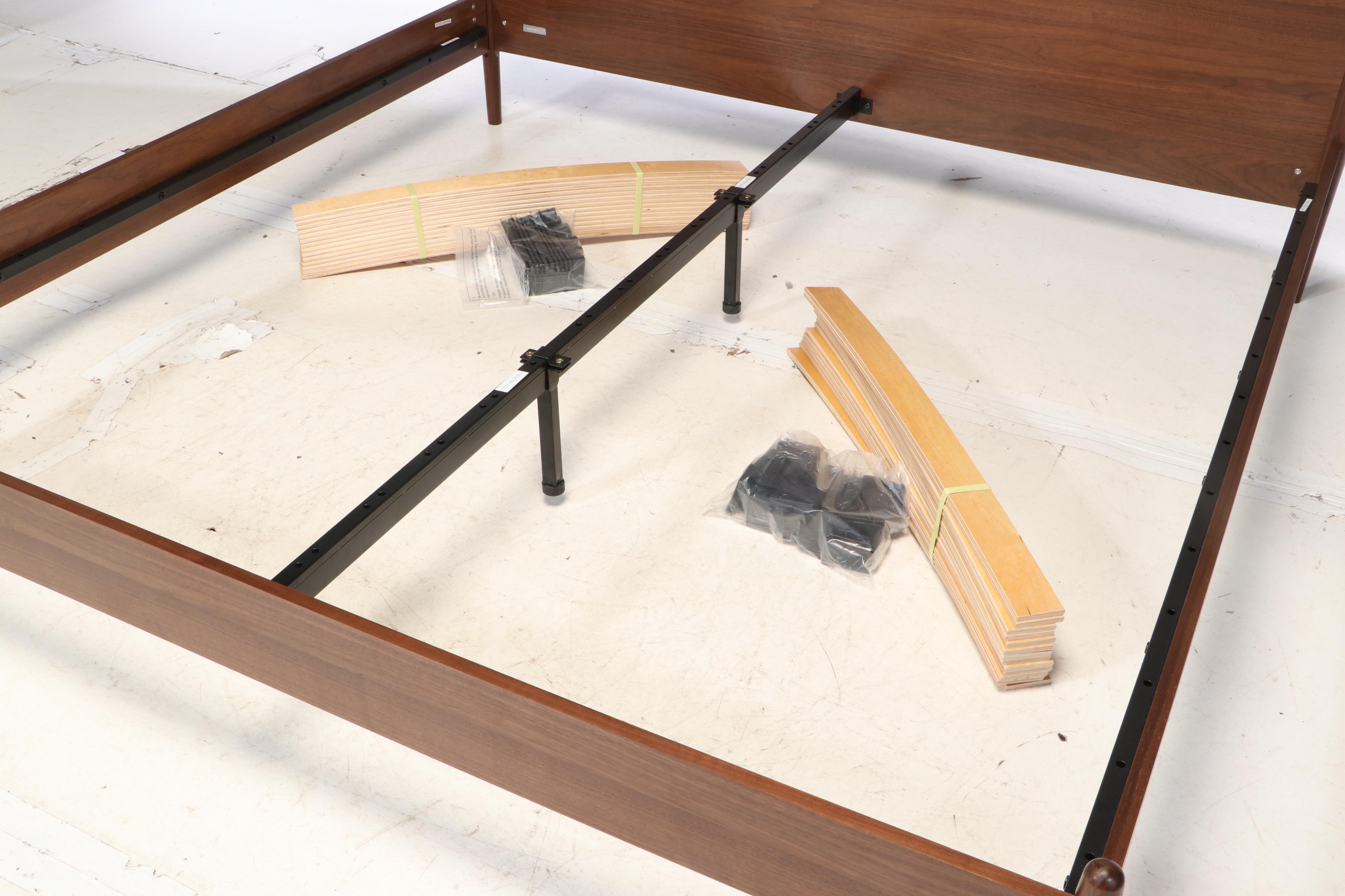 Article "Lenia" Contemporary Walnut-Veneered King Size Bed Frame