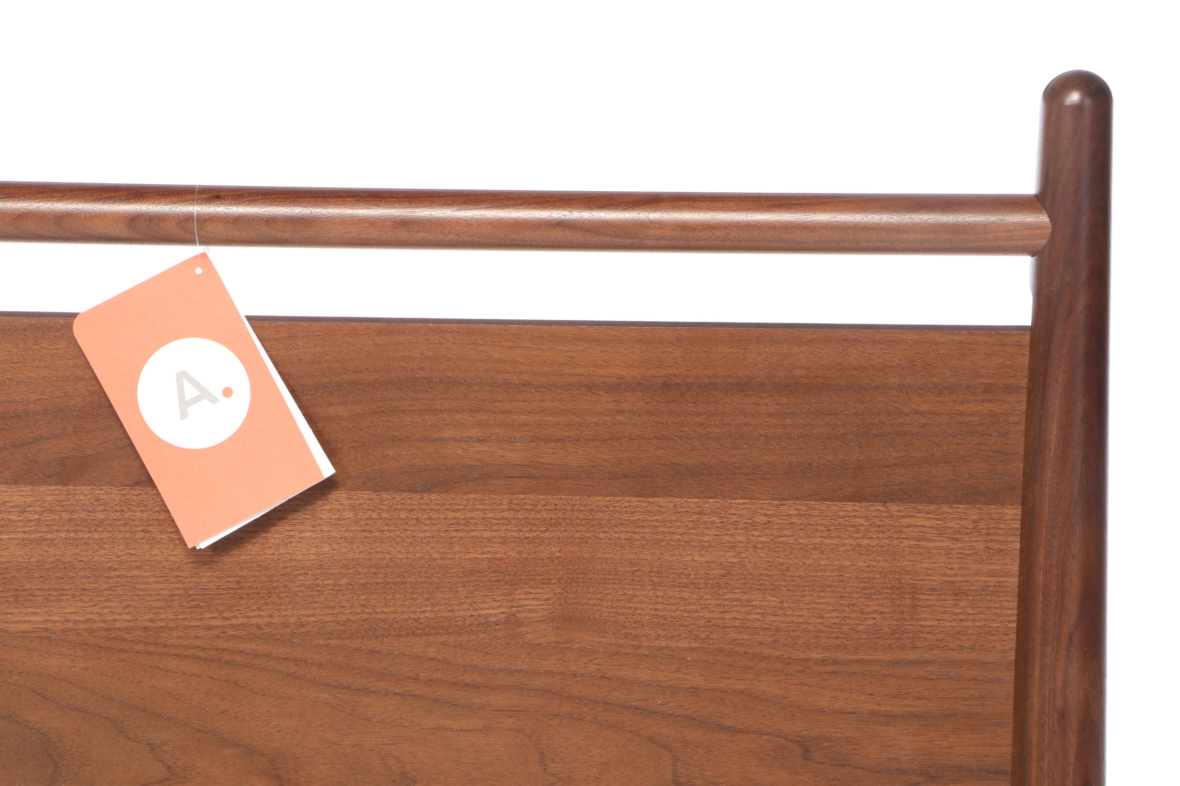 Article "Lenia" Contemporary Walnut-Veneered King Size Bed Frame