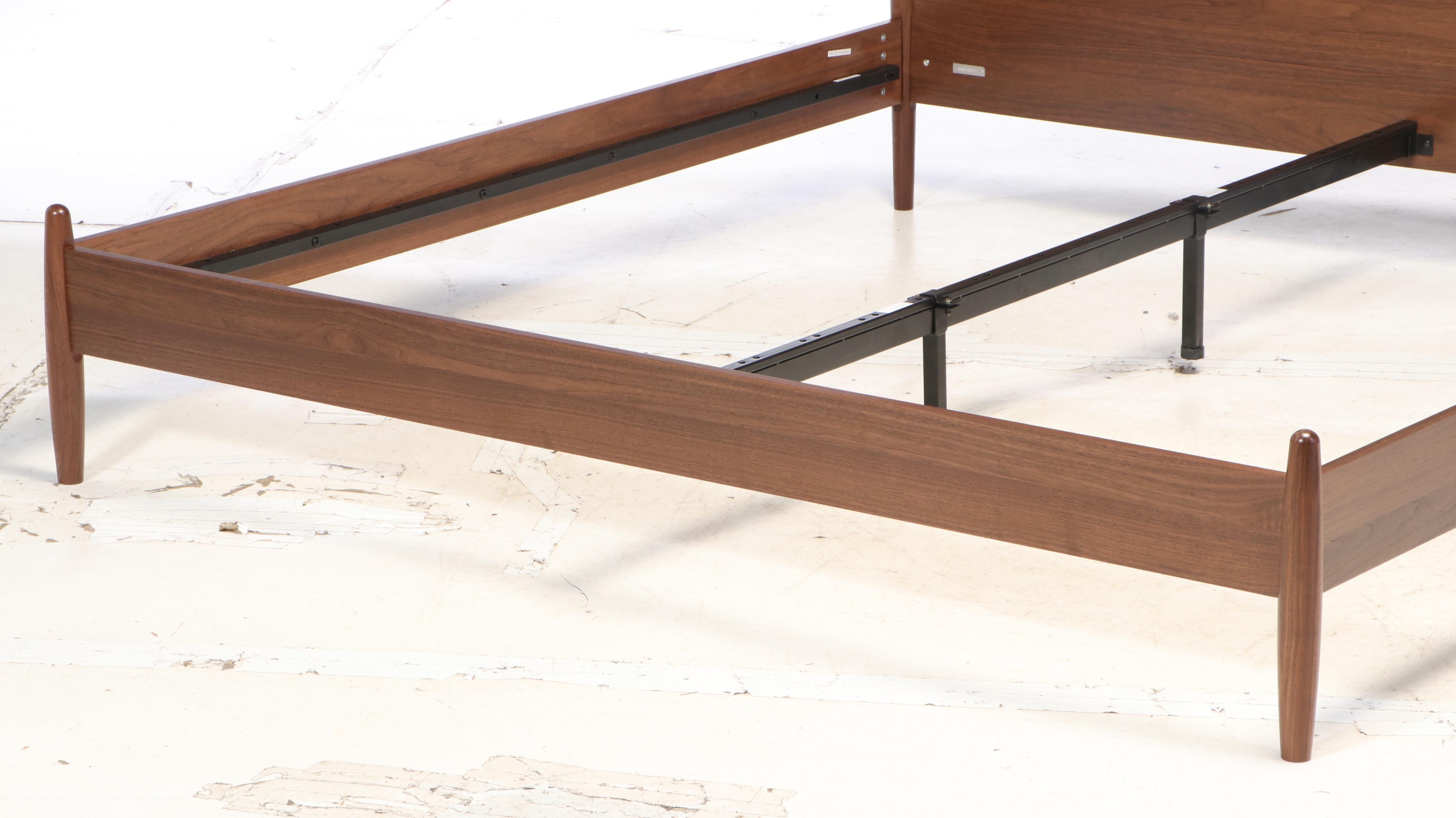 Article "Lenia" Contemporary Walnut-Veneered King Size Bed Frame