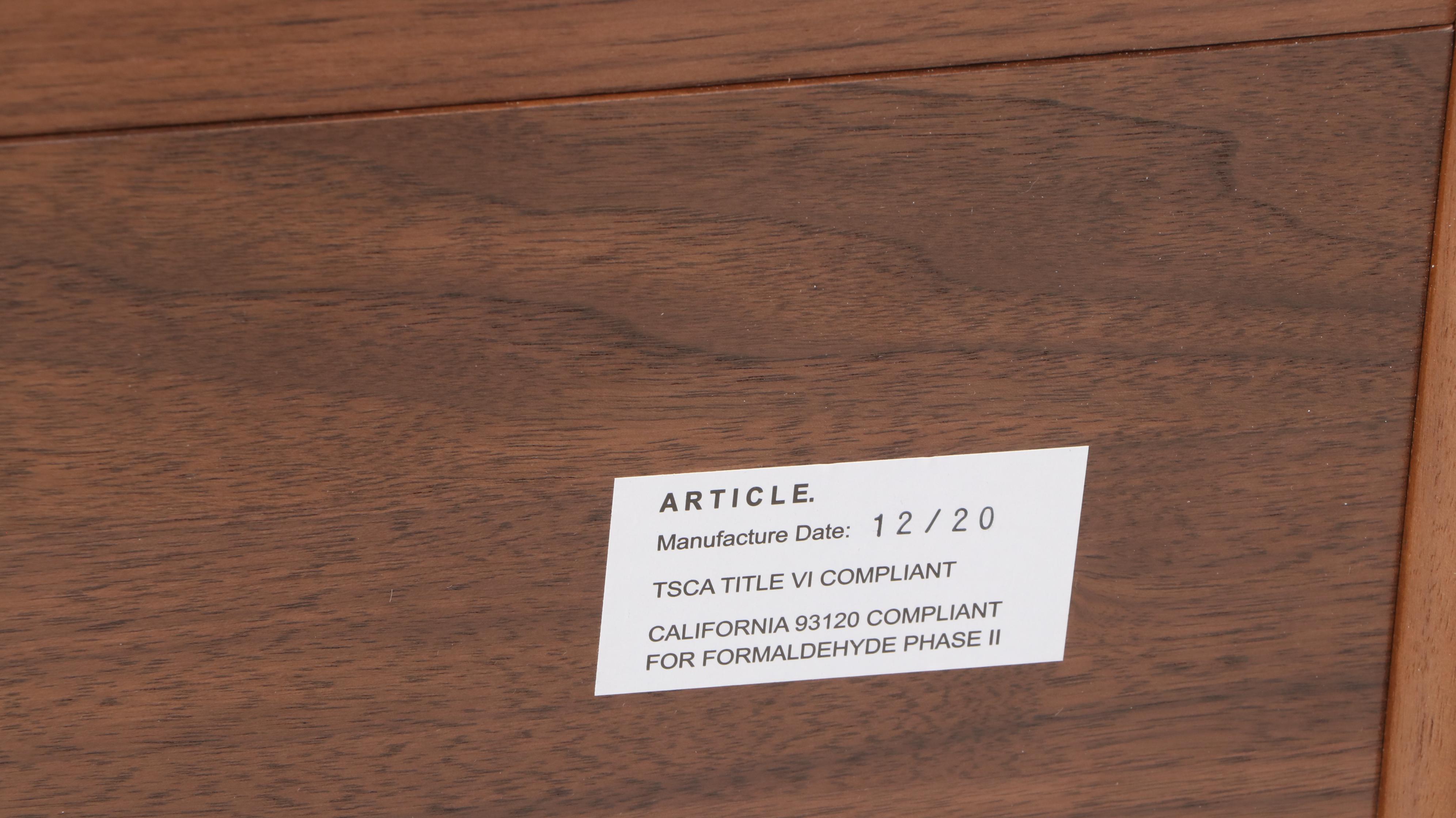 Article "Lenia" Contemporary Walnut-Veneered King Size Bed Frame