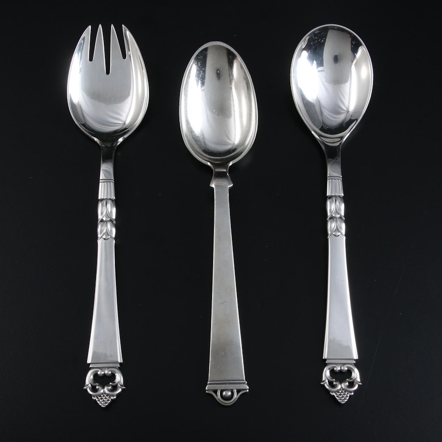 Frigast "Danish Crown", and P. Hertz "Vendome" Sterling and 800 Silver Utensils