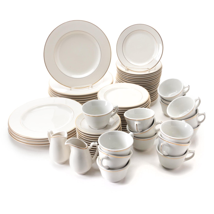 Homer Laughlin and Shenango Gilt Accented Dinnerware and Creamers