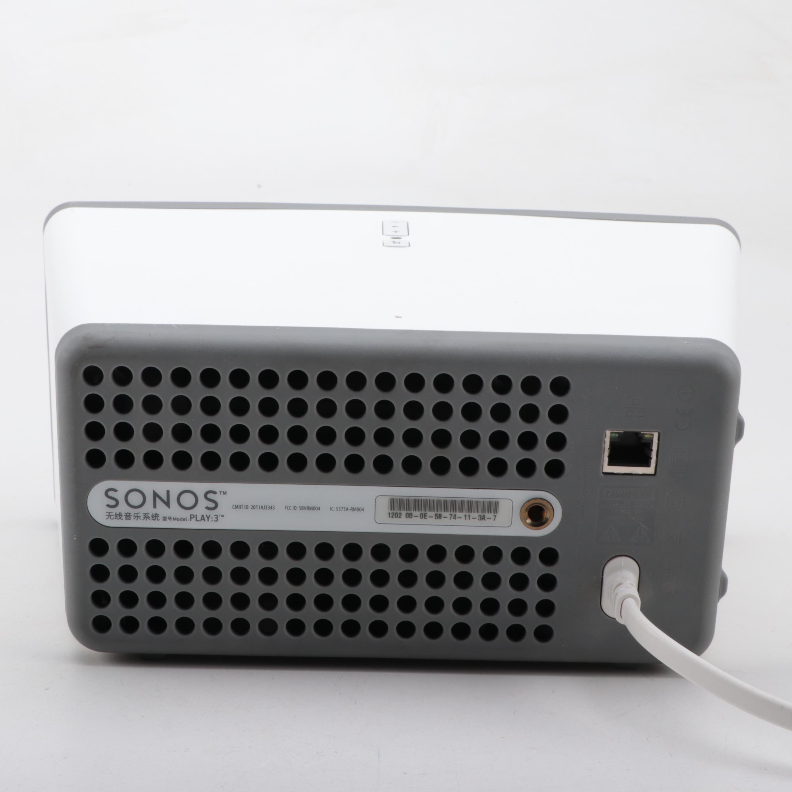 Sonos Play:3 White Mid-Sized Wireless Smart Speaker