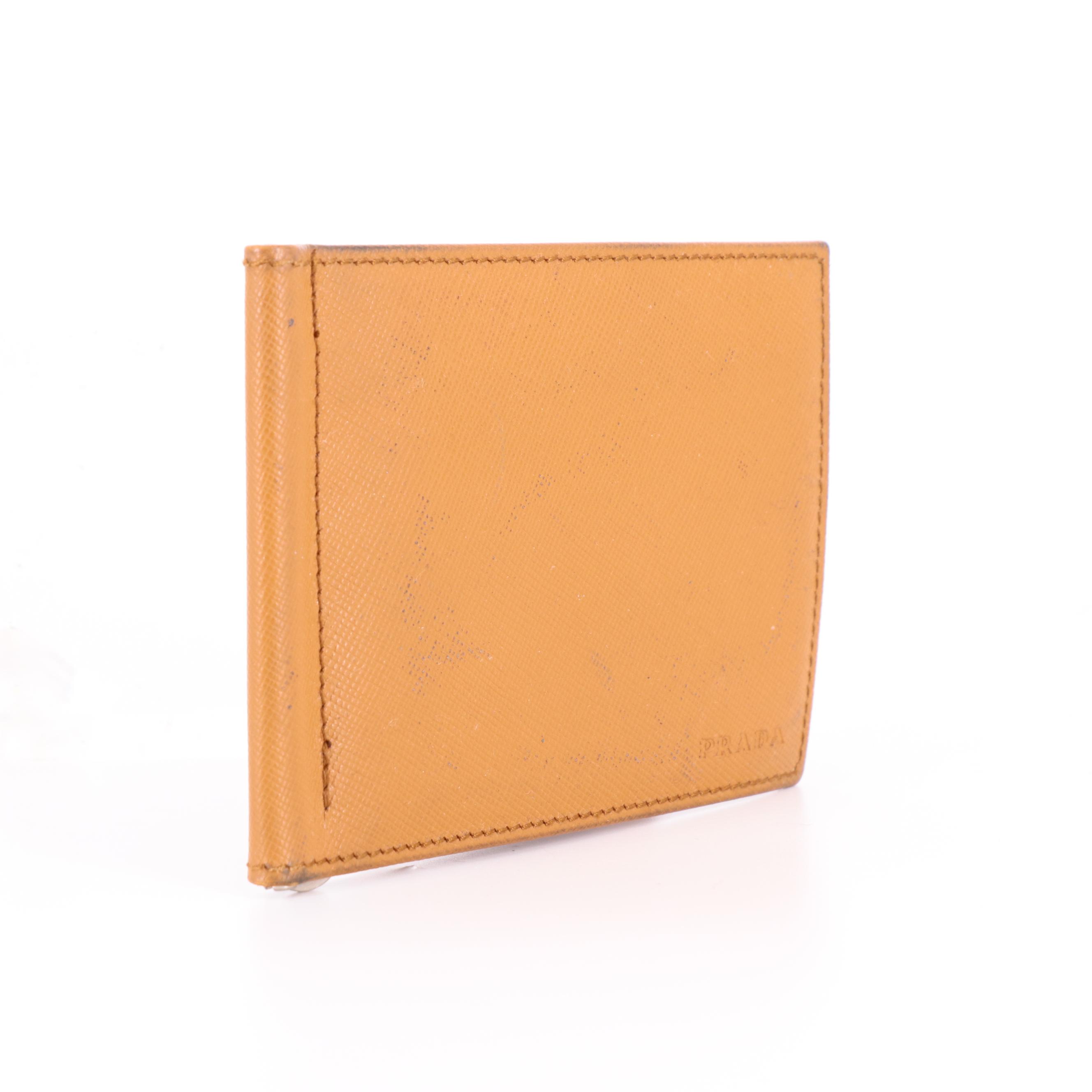 Prada Bifold Wallet with Money Clip in Saffiano Leather