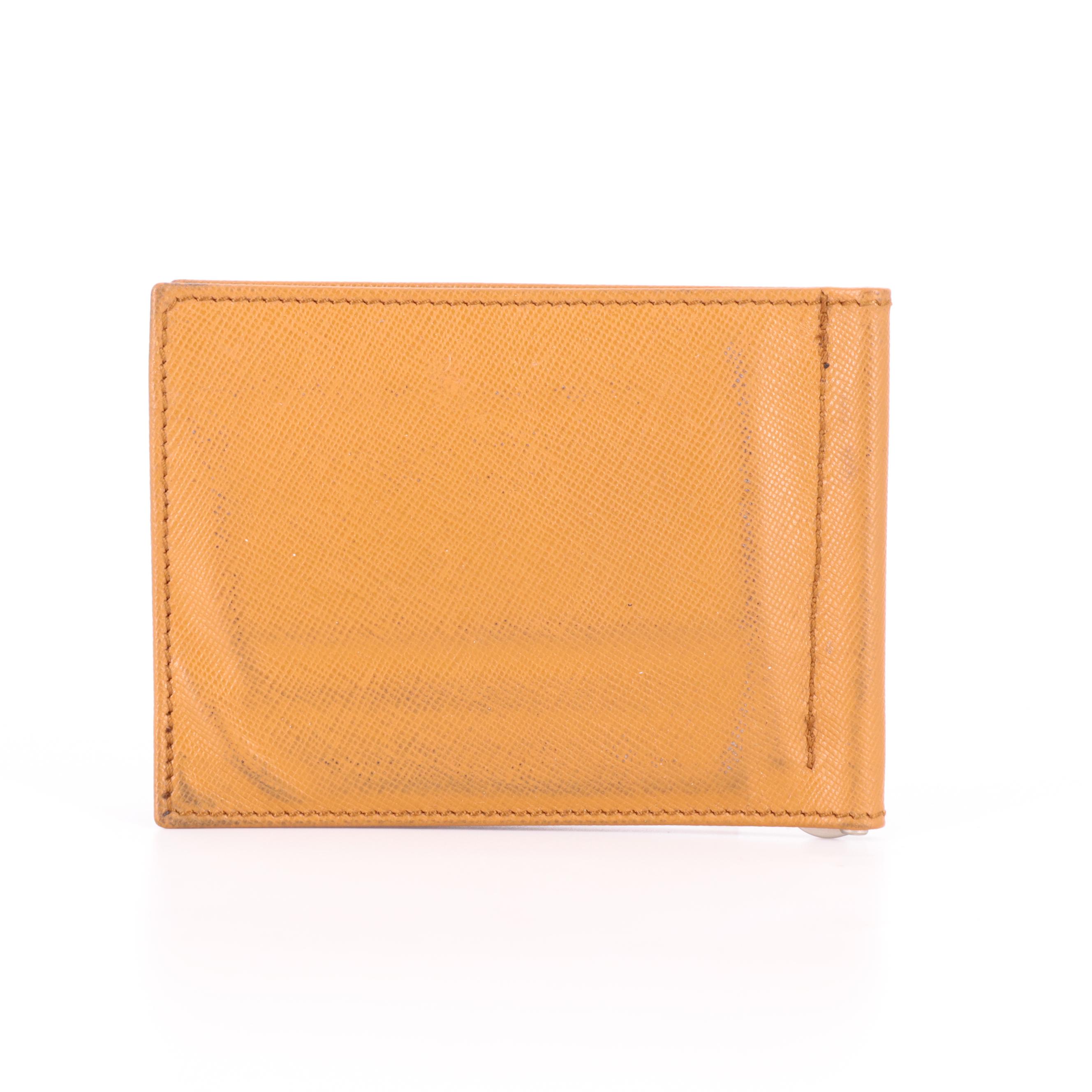 Prada Bifold Wallet with Money Clip in Saffiano Leather