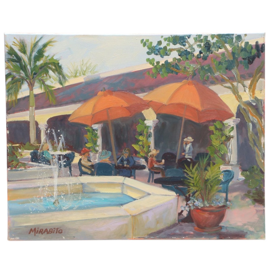 Mary Mirabito Oil Painting "Fountain Activity," 2021