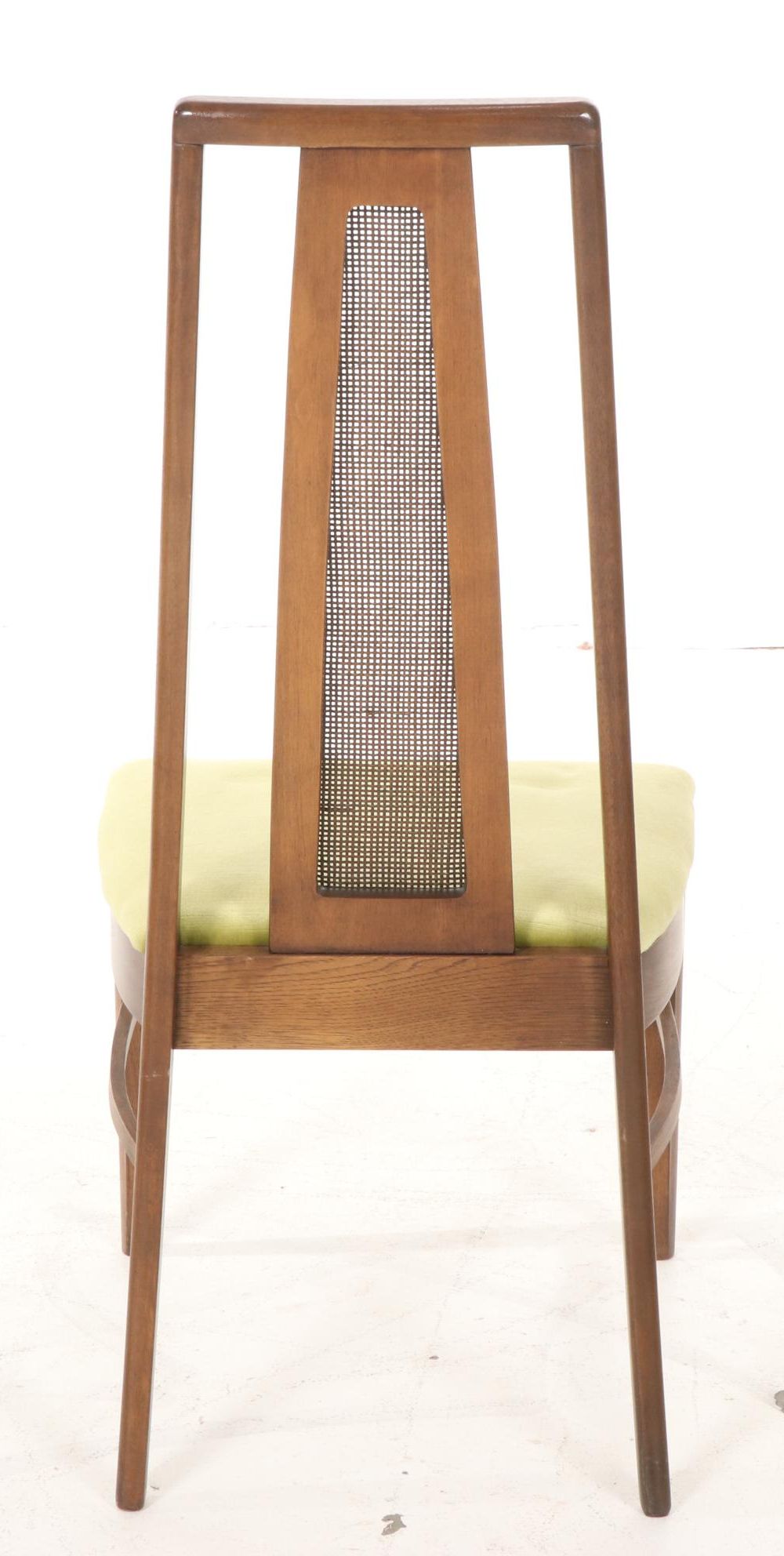 Twelve Broyhill "Emphasis" Mid Century Modern Walnut Cane-Back Dining Chairs