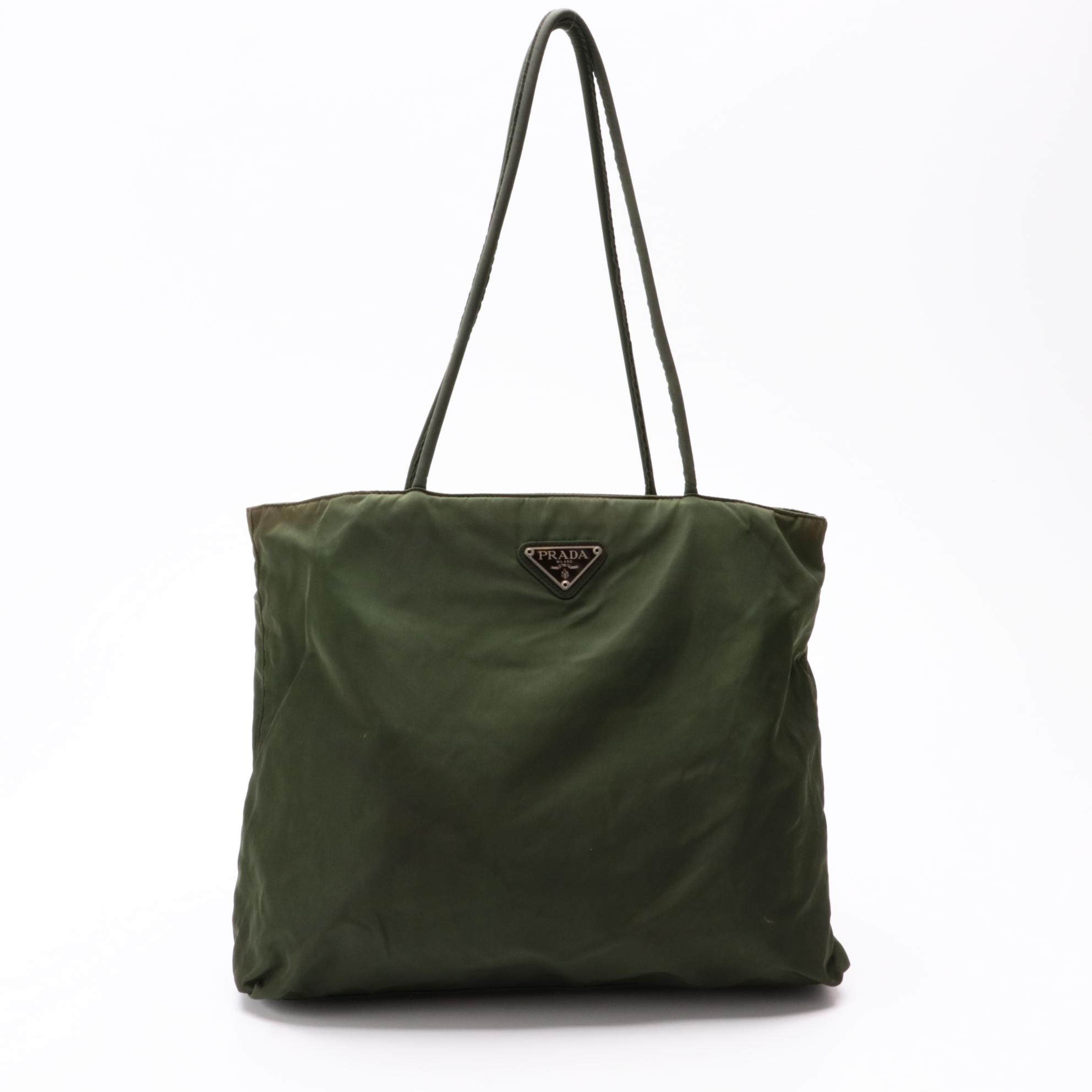 Prada Green Tessuto Nylon Tote Bag