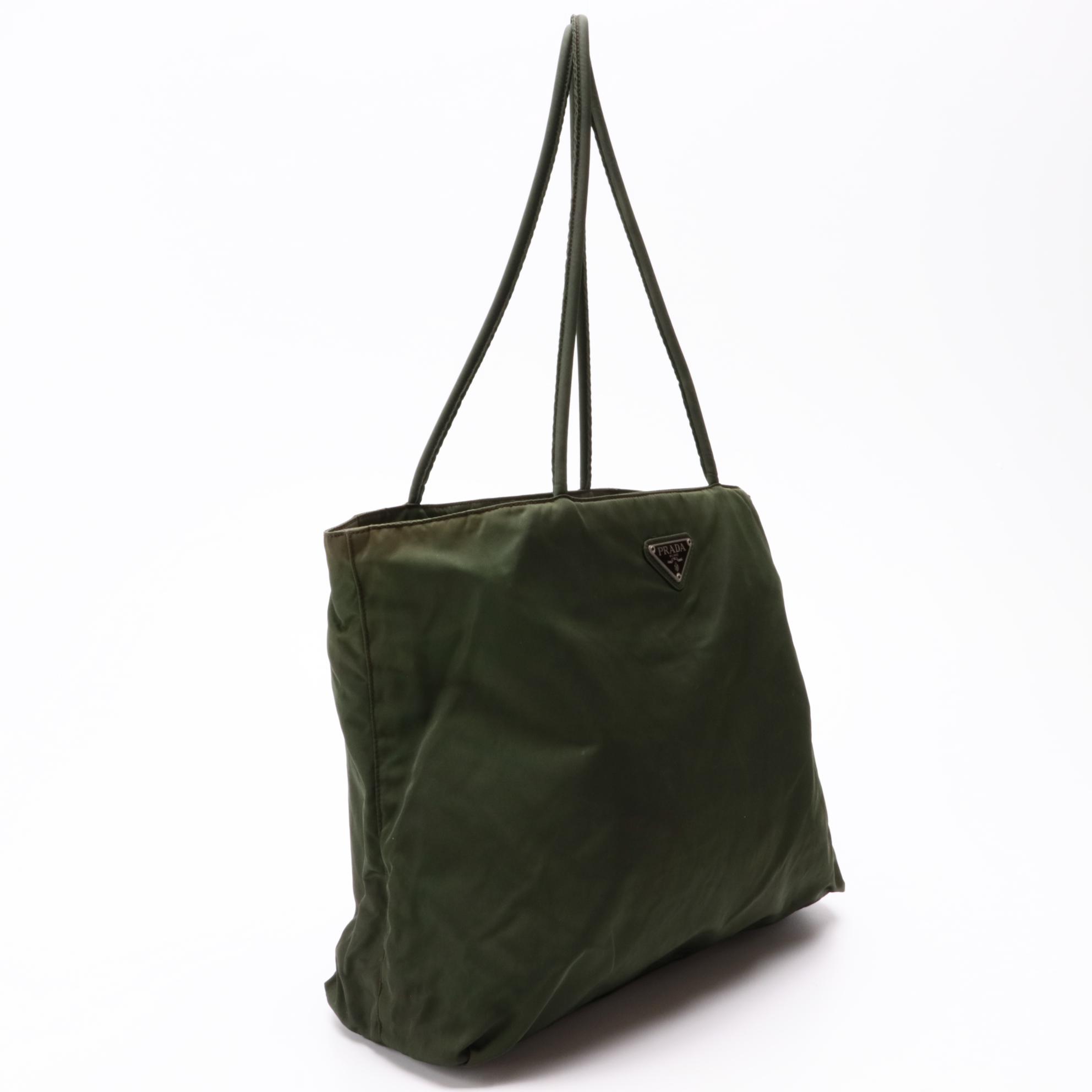 Prada Green Tessuto Nylon Tote Bag