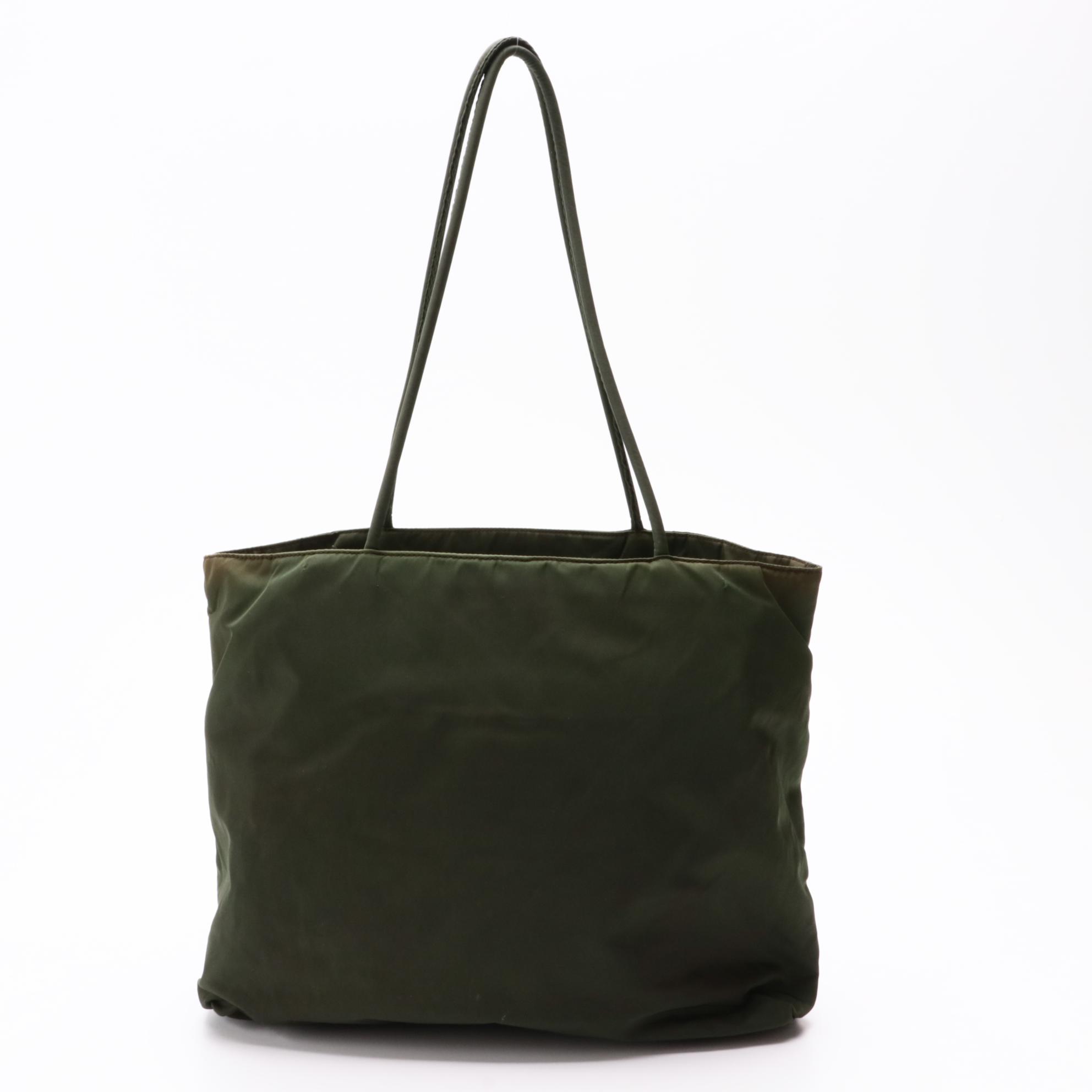 Prada Green Tessuto Nylon Tote Bag