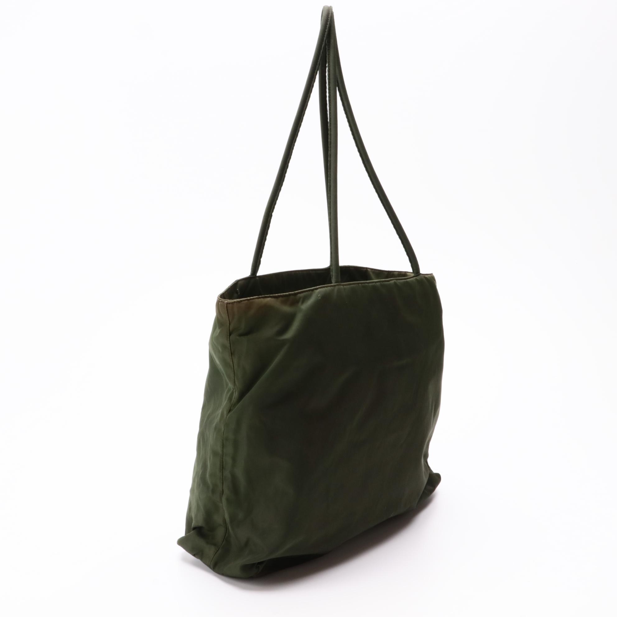 Prada Green Tessuto Nylon Tote Bag