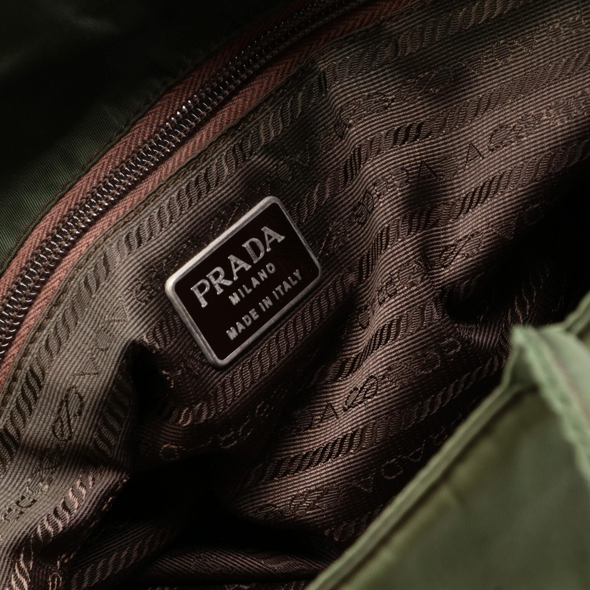 Prada Green Tessuto Nylon Tote Bag