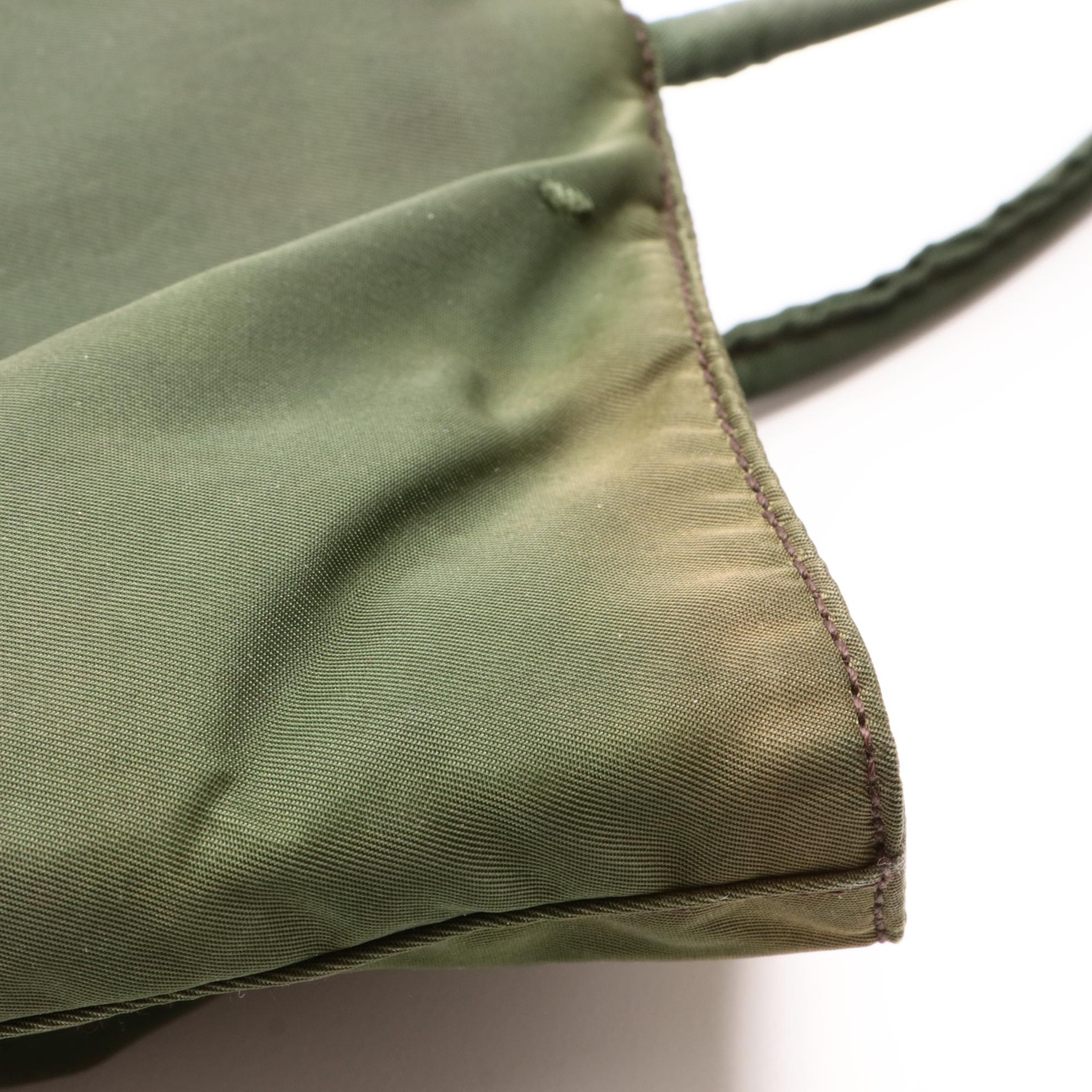 Prada Green Tessuto Nylon Tote Bag