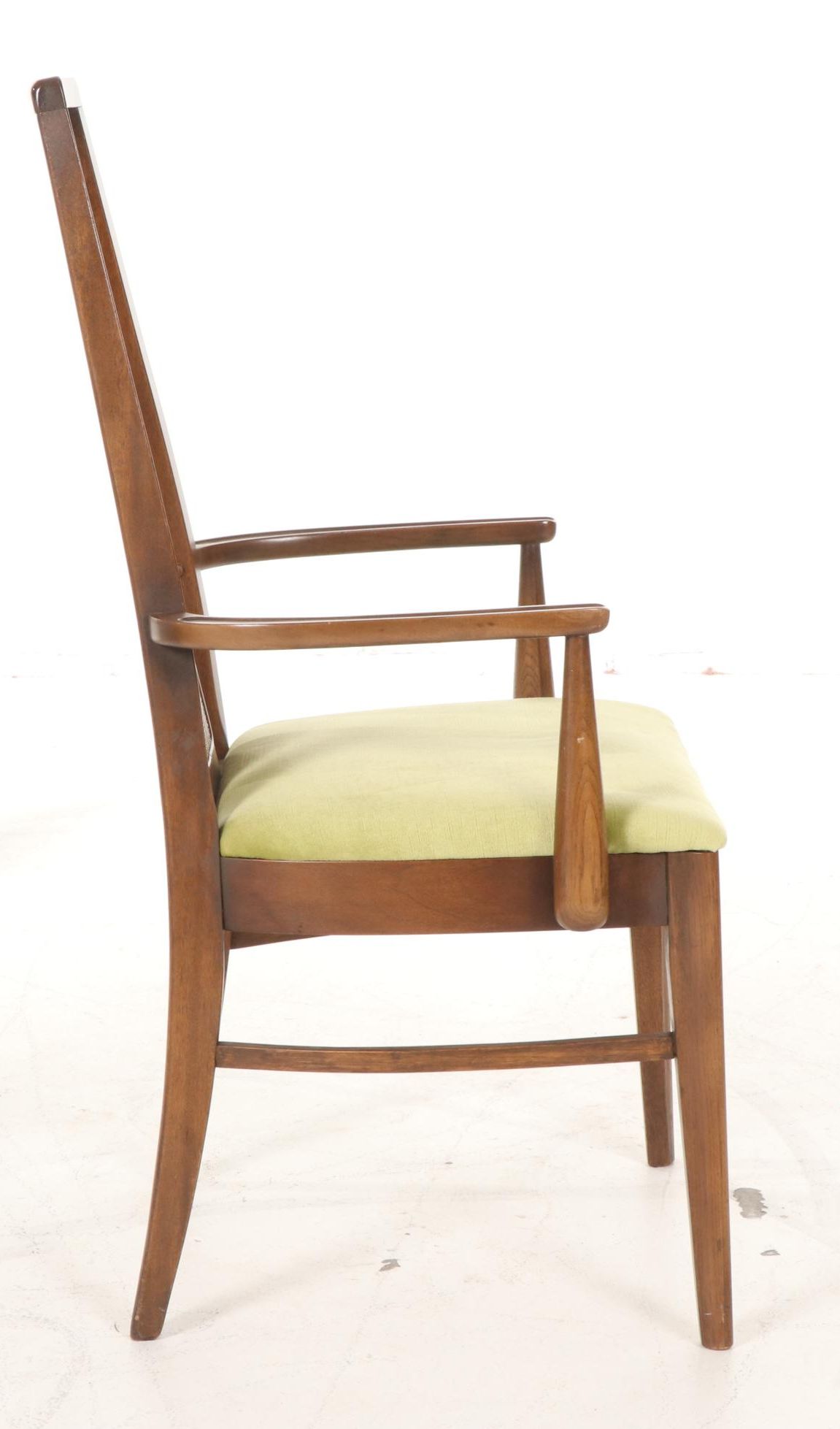 Twelve Broyhill "Emphasis" Mid Century Modern Walnut Cane-Back Dining Chairs