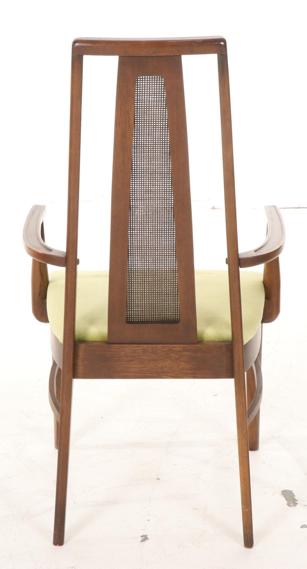 Twelve Broyhill "Emphasis" Mid Century Modern Walnut Cane-Back Dining Chairs